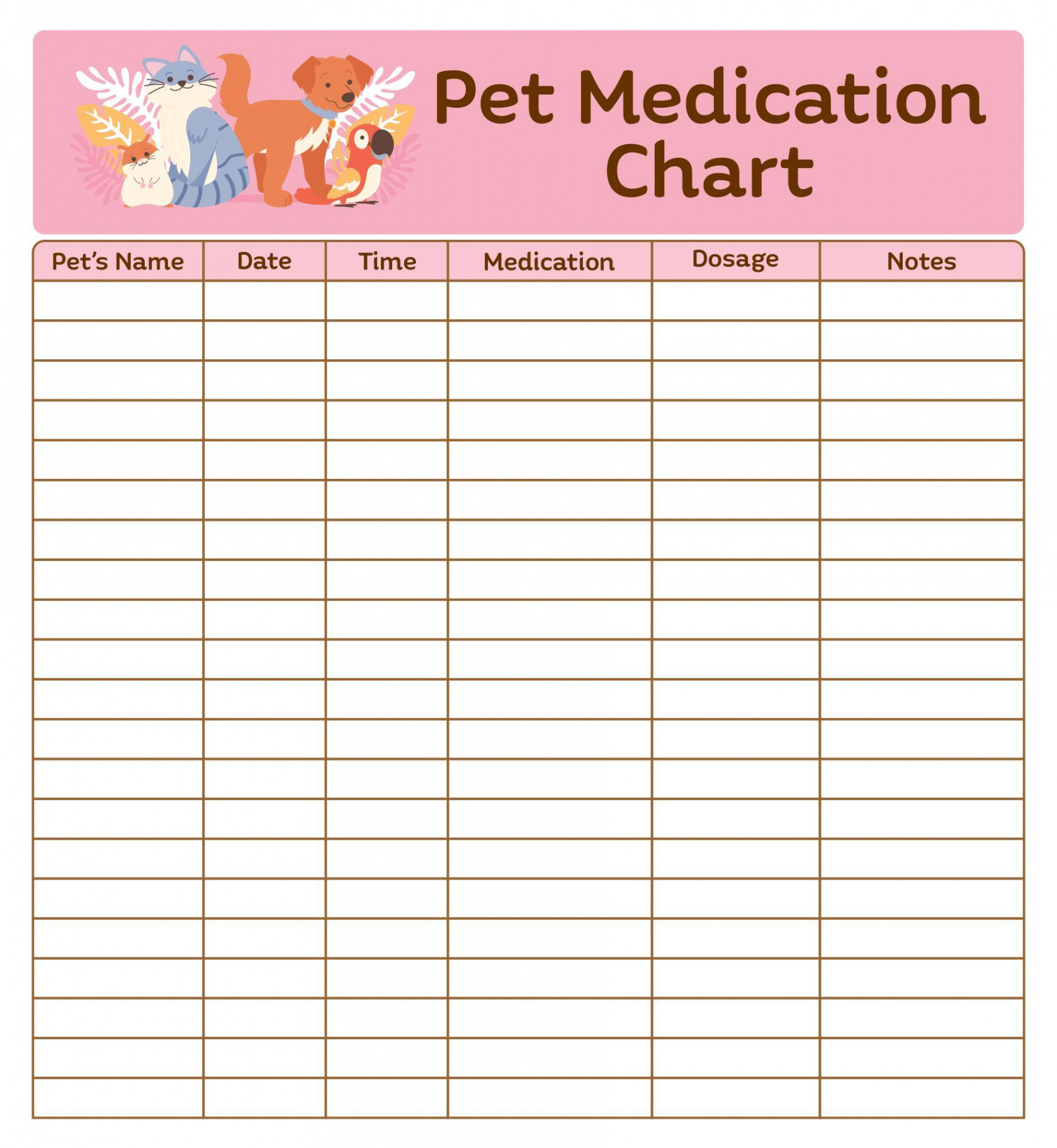 Best Printable Medication Sheet PDF for Free at Printablee