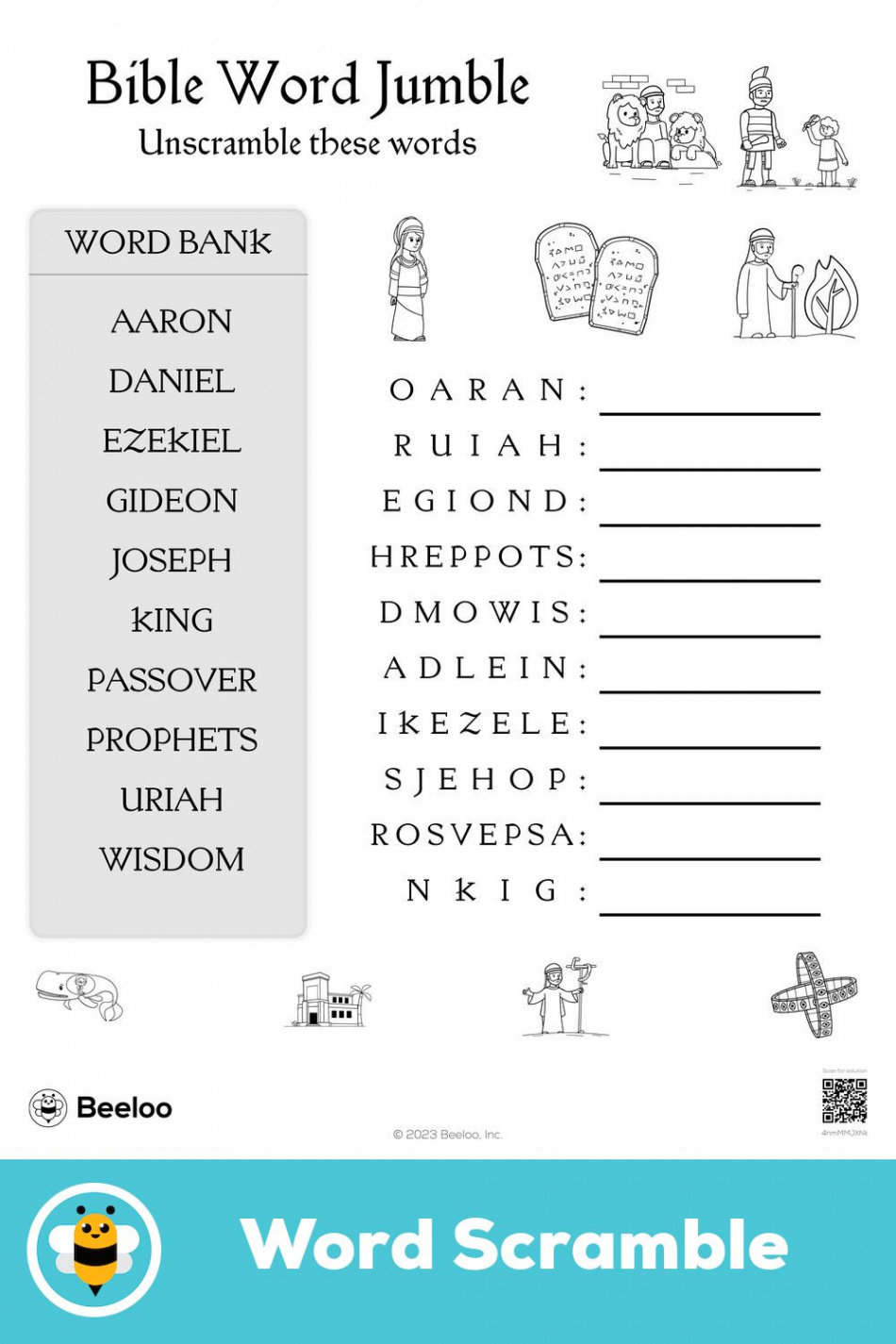 Bible Word Jumble in   Bible words, Printable crafts, Bible