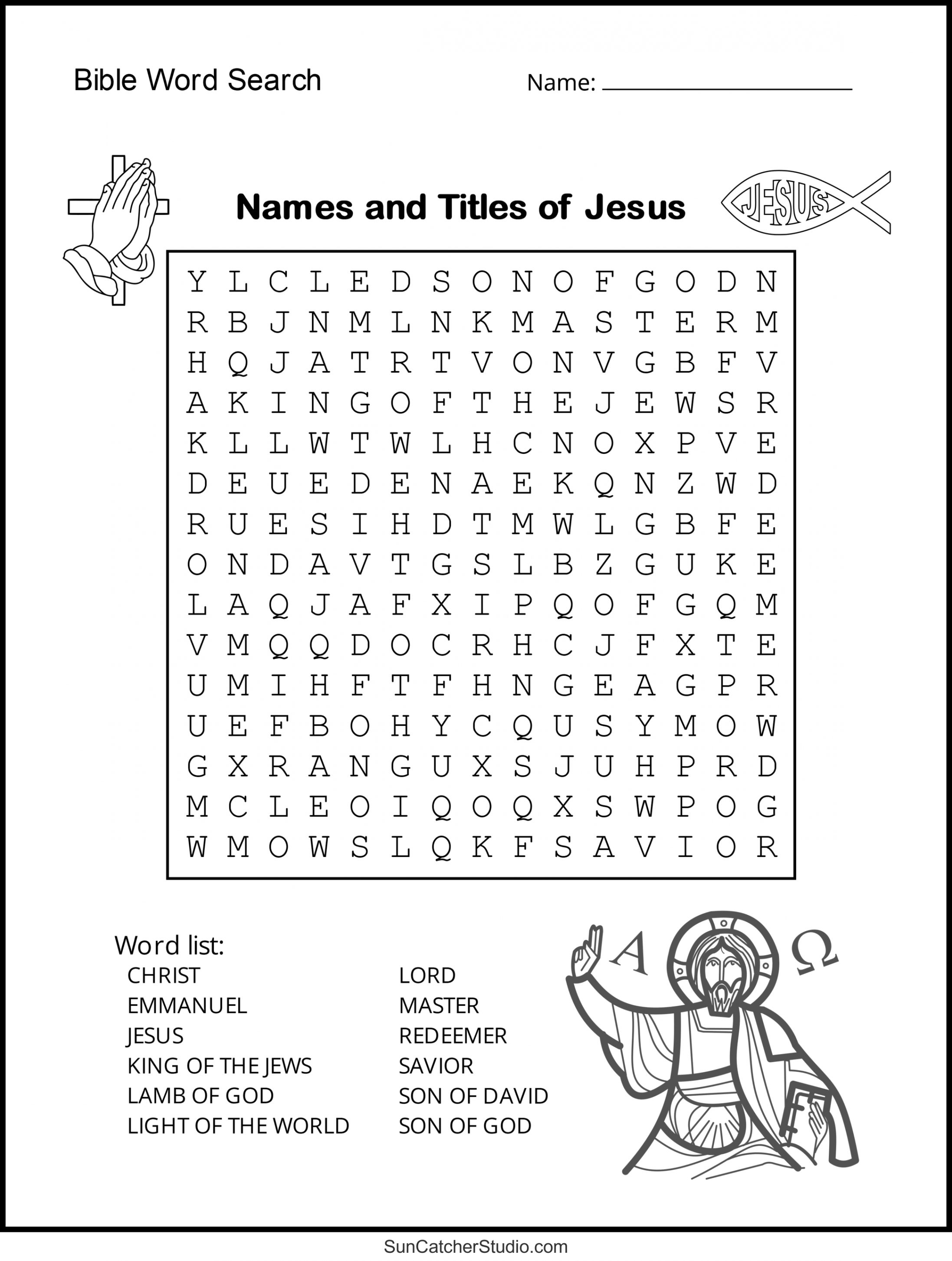 Bible Word Search (Free Printable Christian Puzzles) – DIY