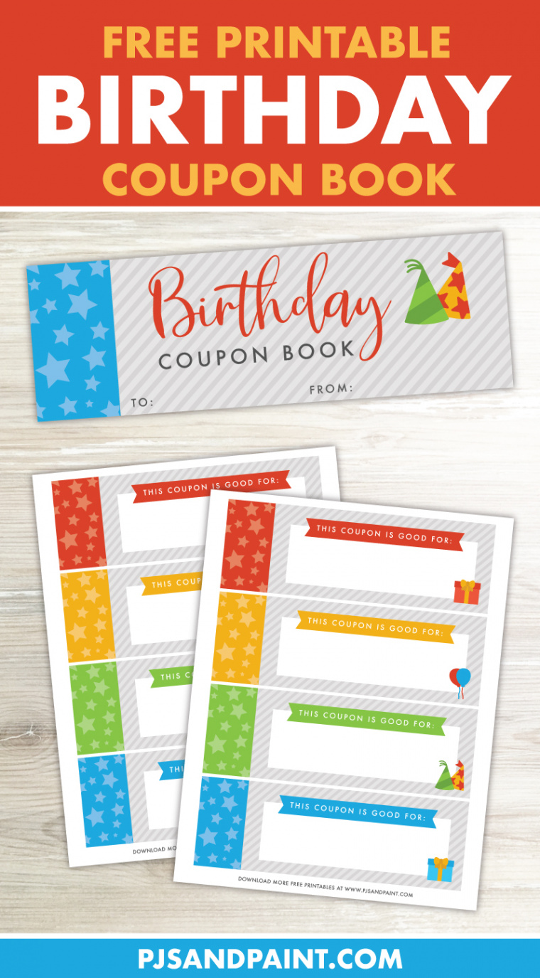 Birthday Coupon Book - Free Printable Gift - Pjs and Paint