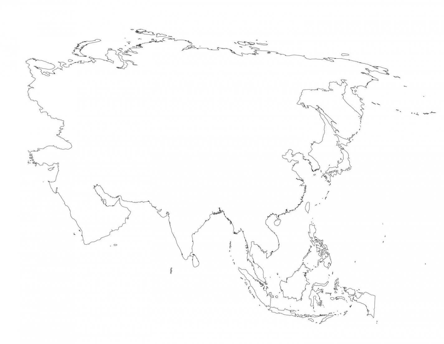 Blank Map of Asia – Tim