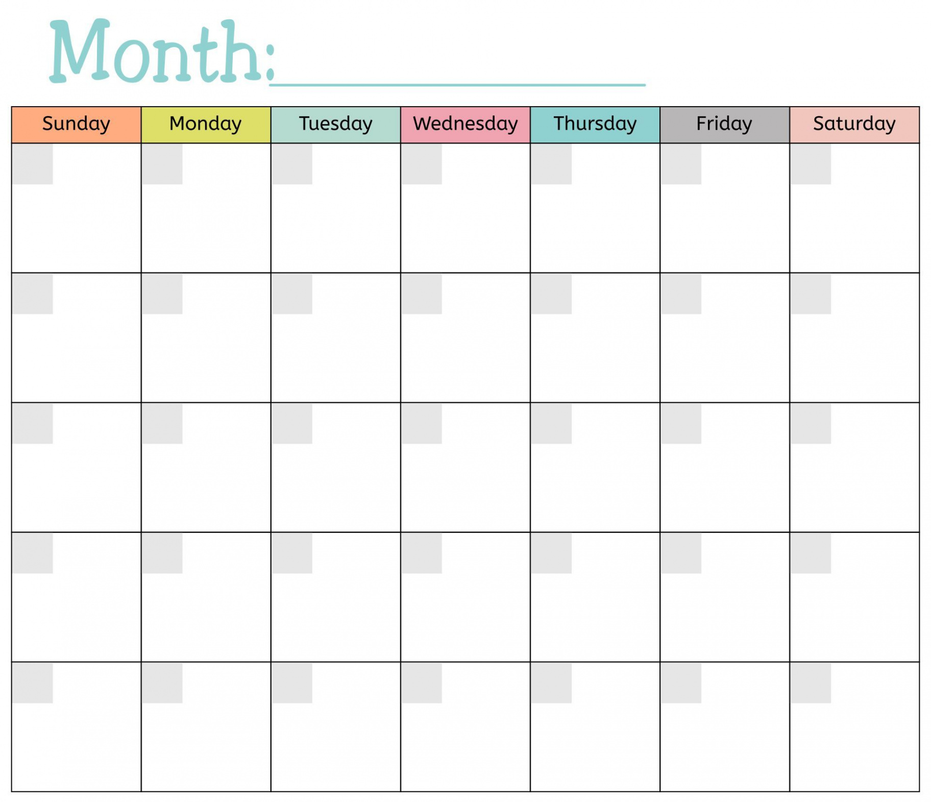 Blank Monthly Calendar Printable Free  Blank monthly calendar