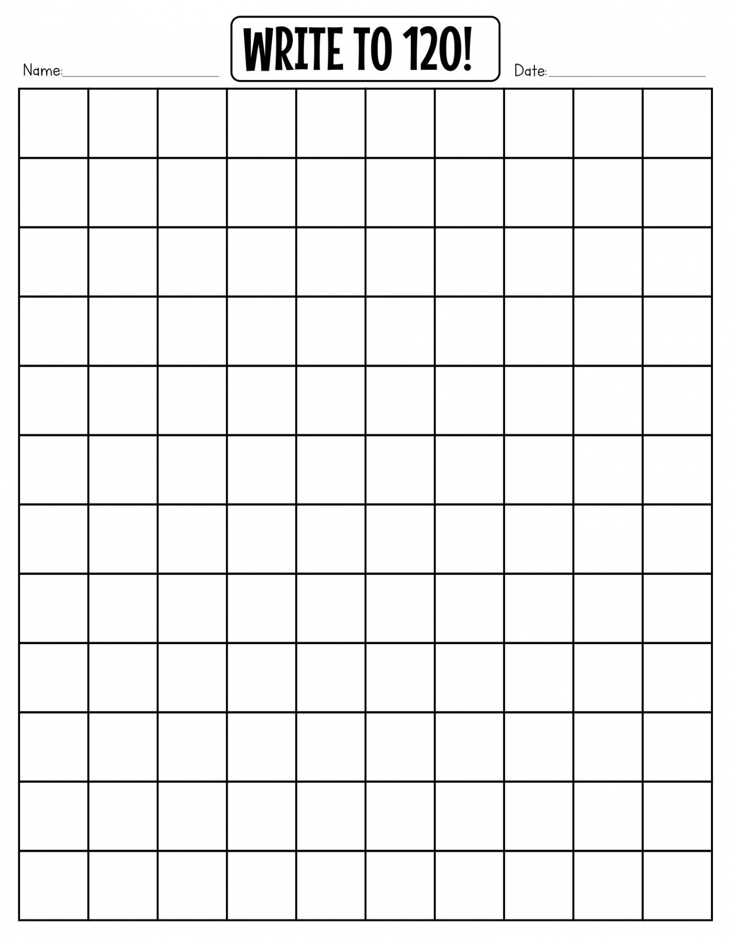 Blank Number Grid  20  Number grid, 20 chart, Math grid