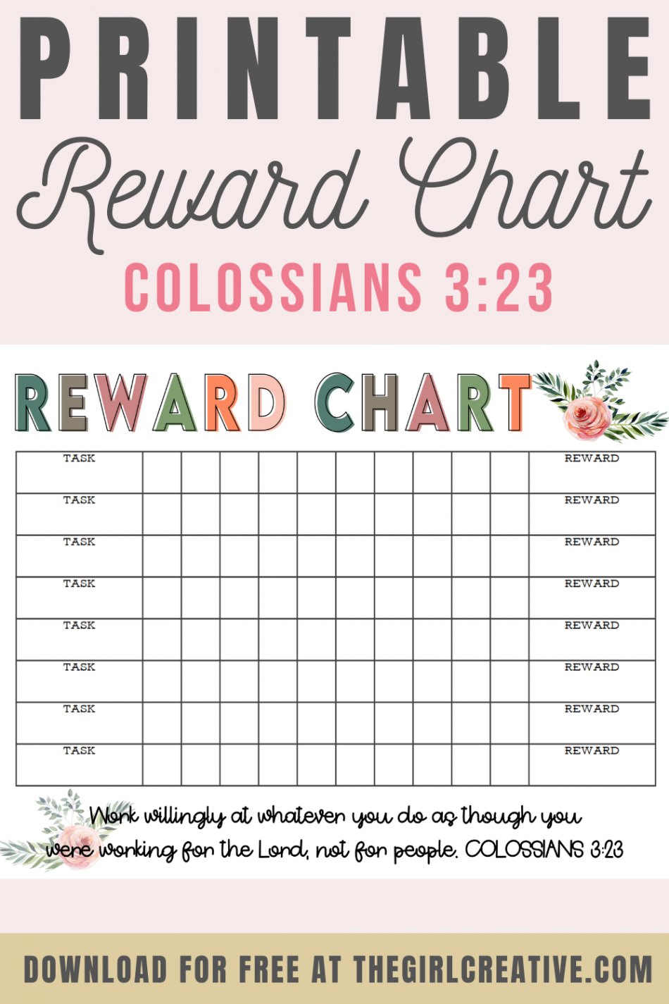 Blank Reward Chart Printable - The Girl Creative