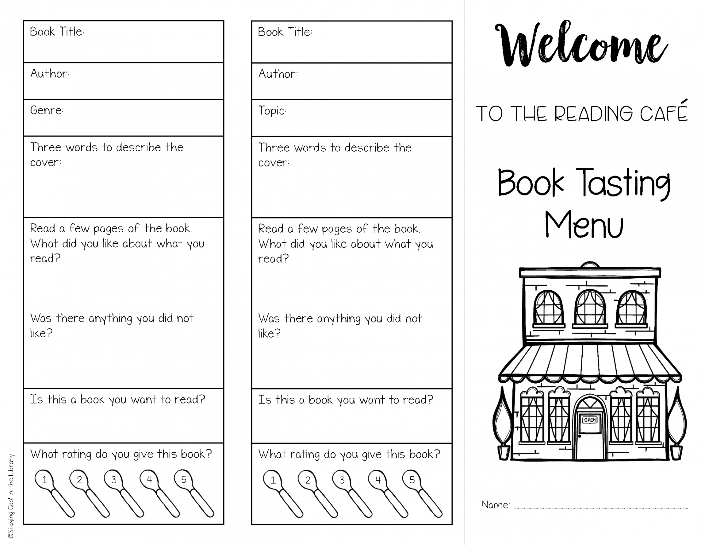 Book Tasting Activity Packet