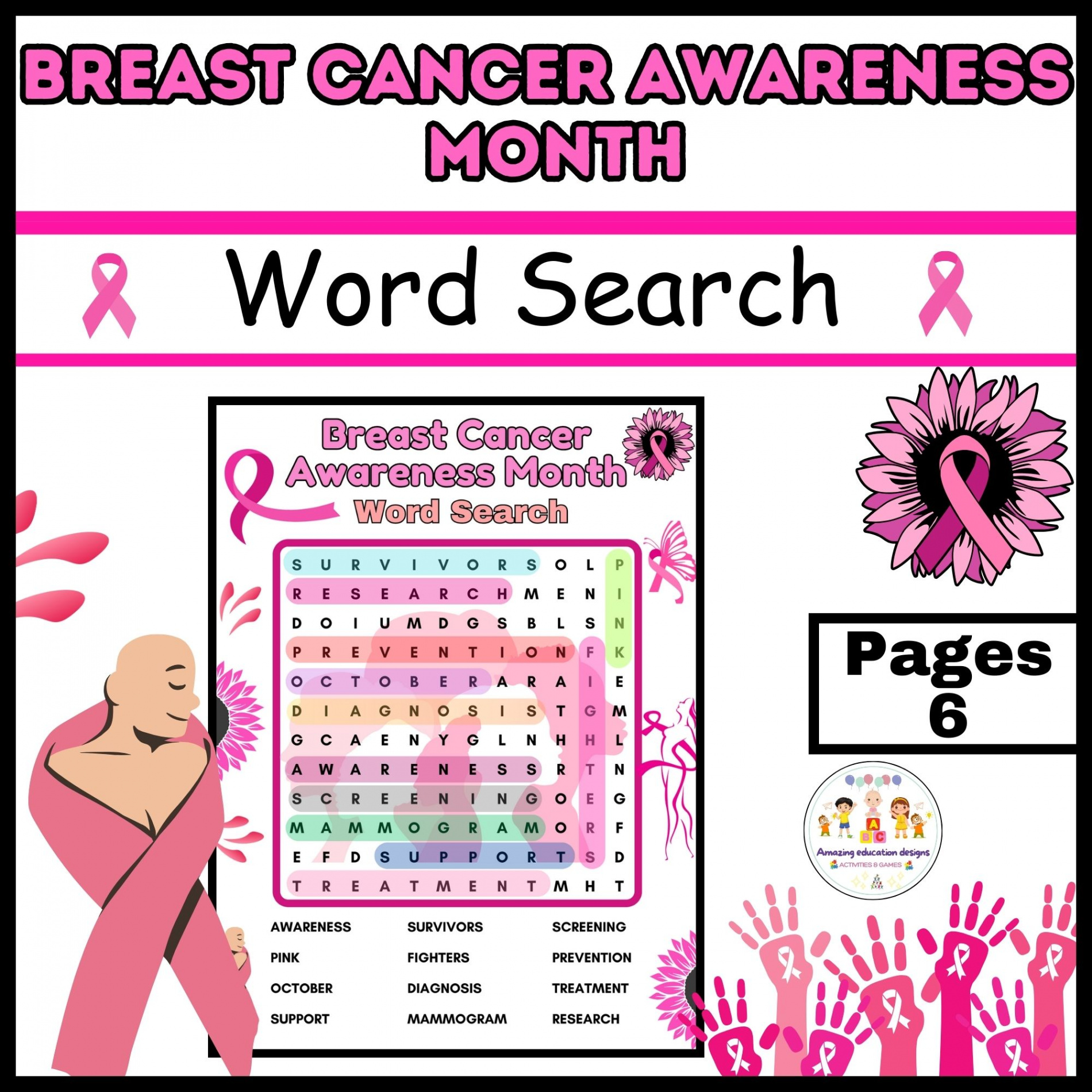 Breast Cancer Awareness Month Word Search