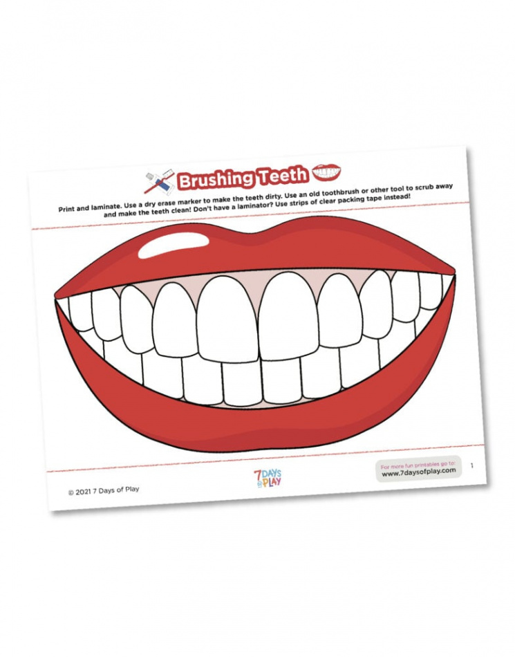 Brush the Teeth - Printable for Kids -  Days of Play