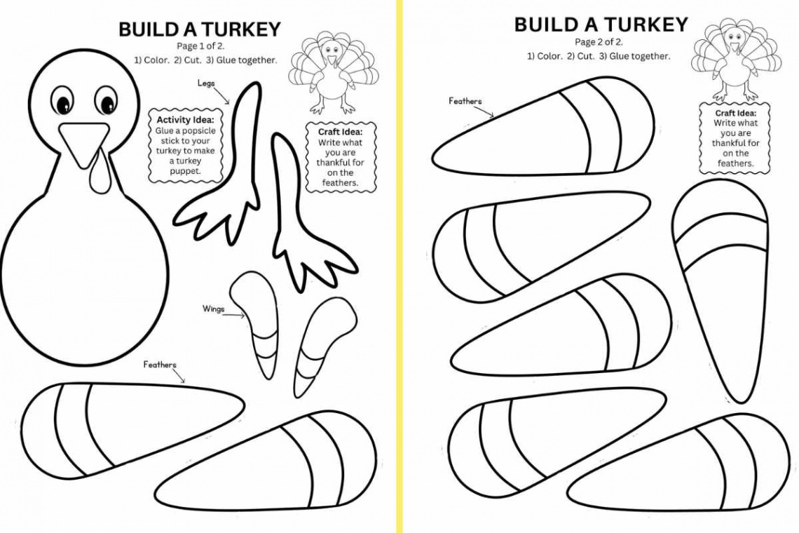 Build a Turkey Craft: Free Printable  Craft Corner DIY