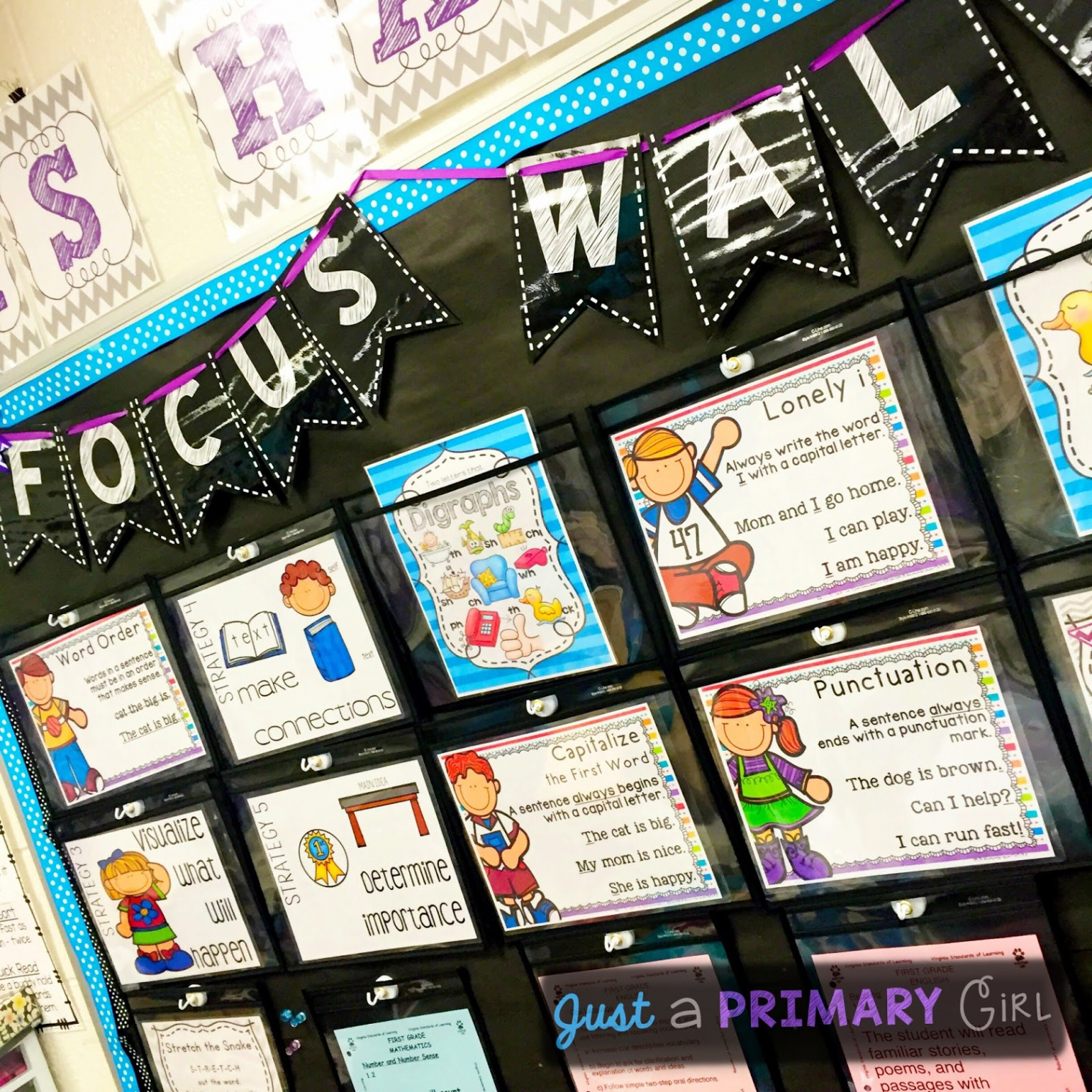 Bulletin Board and Focus Wall and some Freebies! - Just A Primary Girl