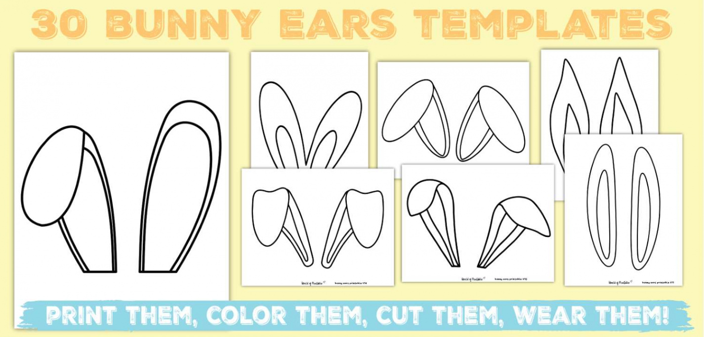 Bunny Ears Template -  Printable Bunny Ears Outlines To Cut Out