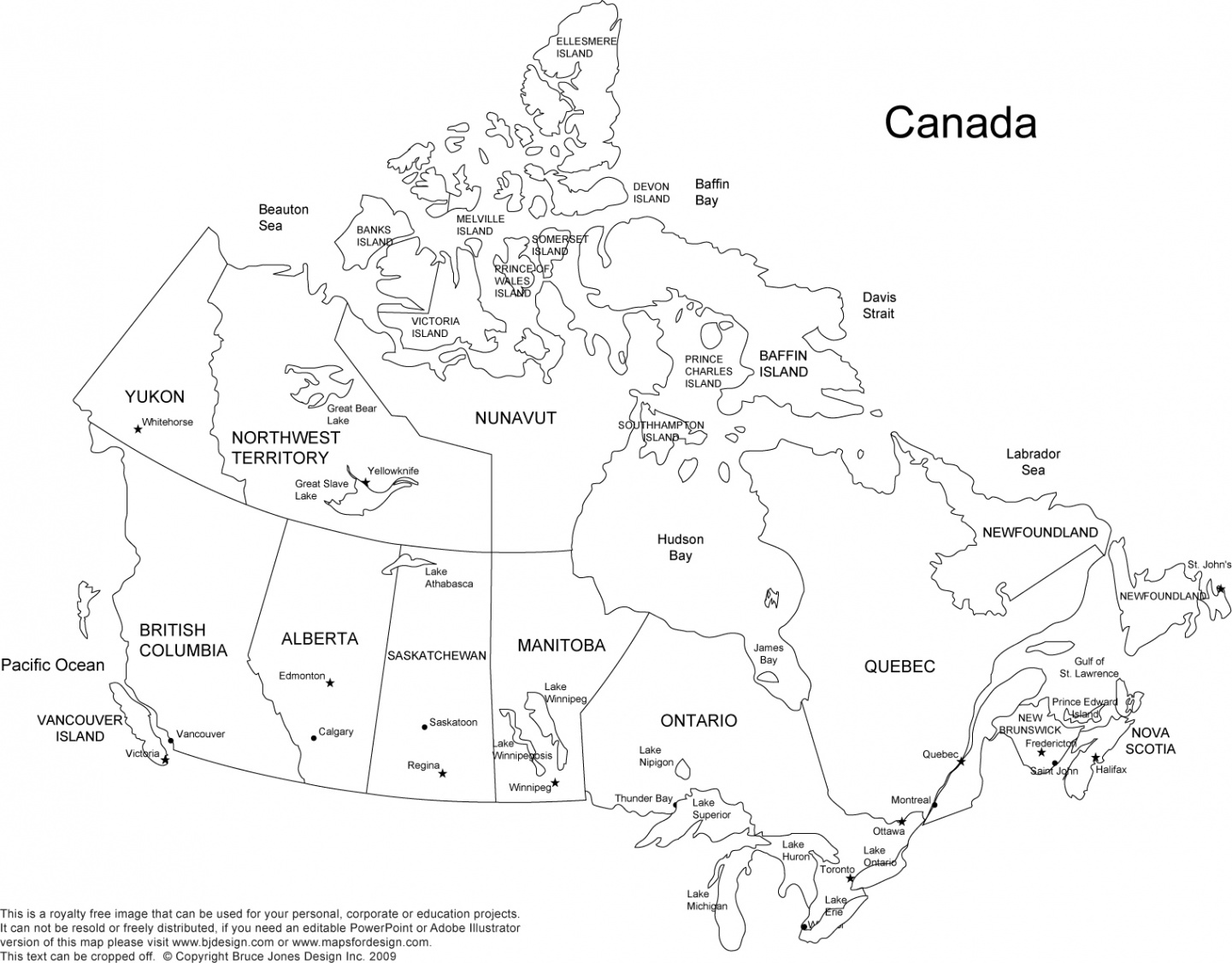 Canada and Provinces Printable, Blank Maps, Royalty Free, Canadian