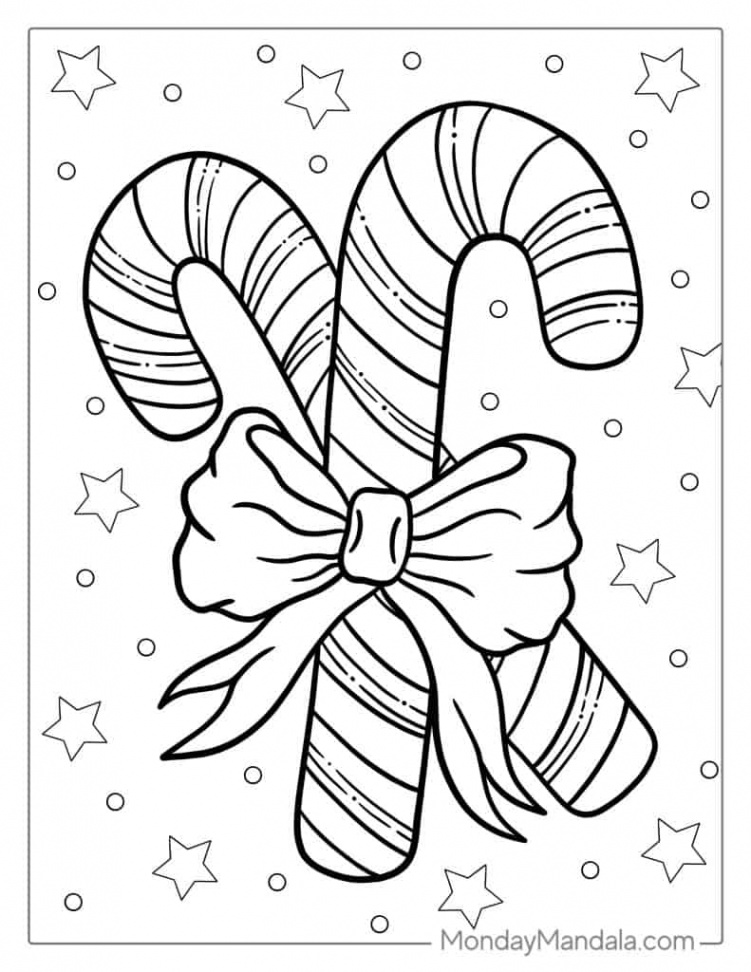 Candy Cane Coloring Pages (Free PDF Printables)