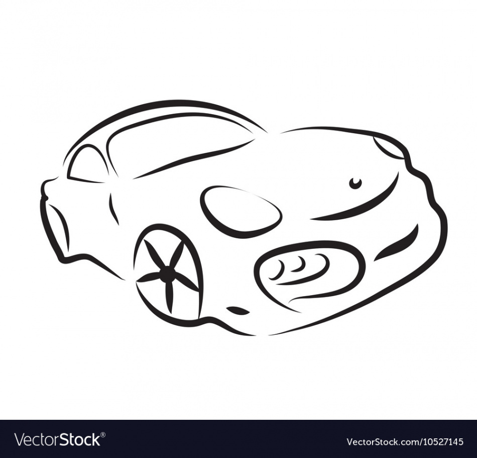 Car silhouette logo sketch Royalty Free Vector Image
