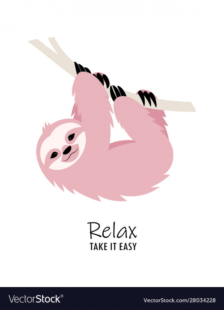 Card with cute sloth Royalty Free Vector Image