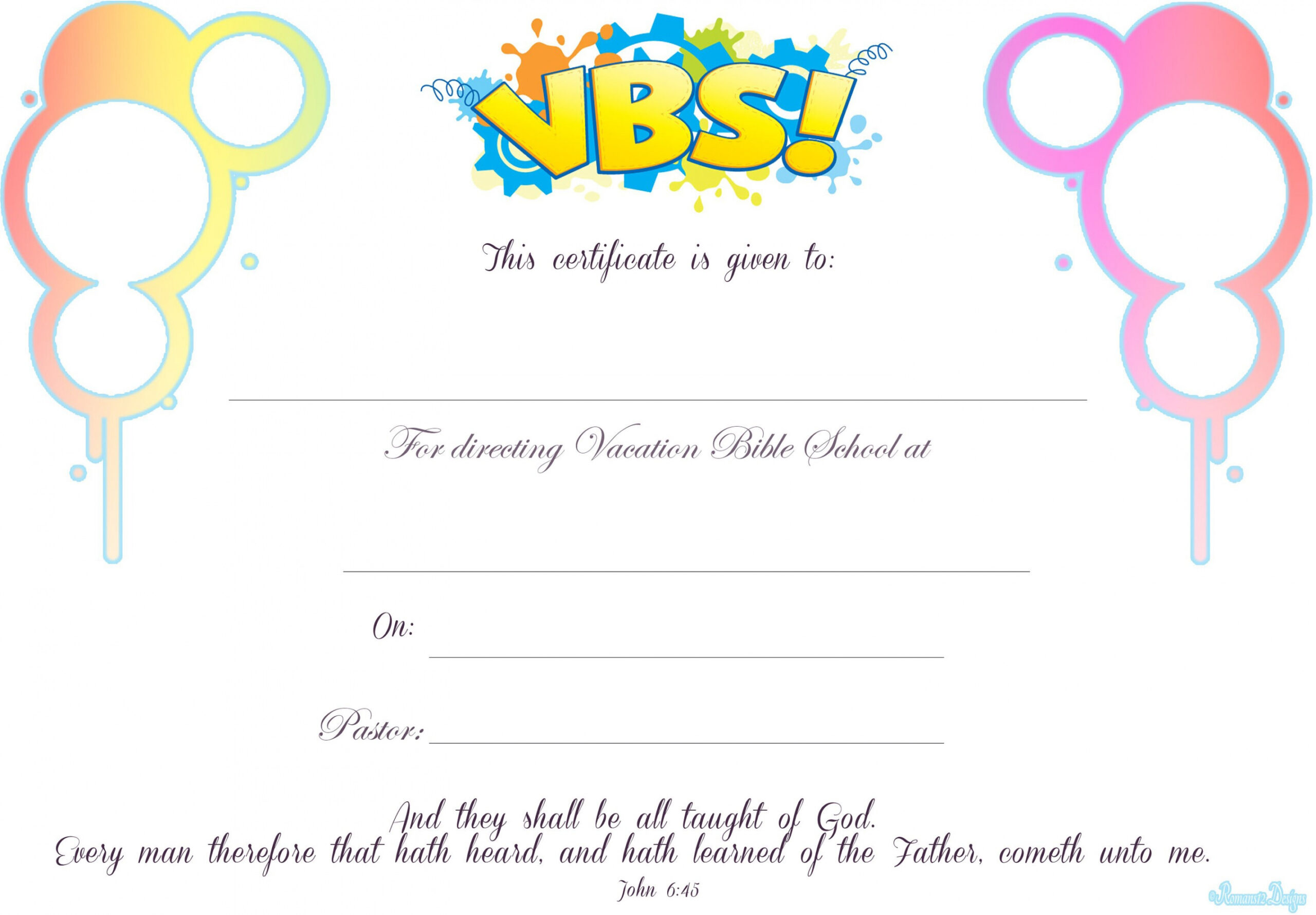 Certificate for VBS Director Customizable Printable - Etsy