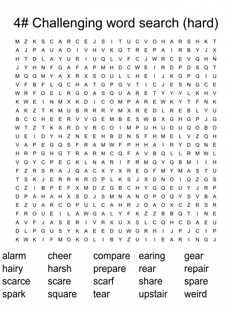 # Challenging word search (hard) - WordMint