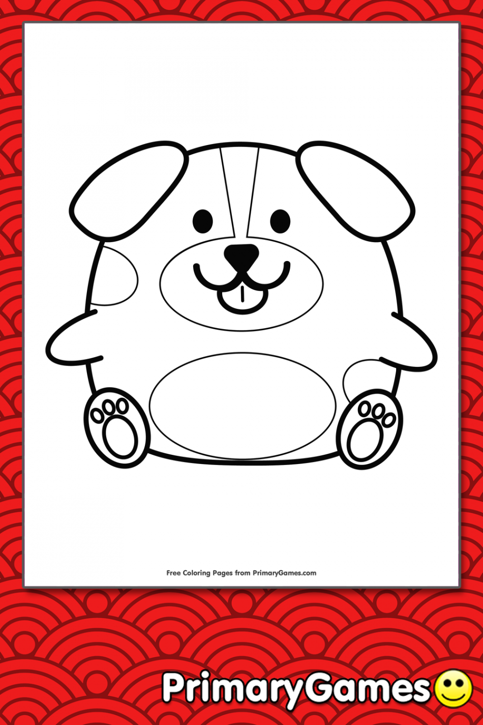 Chinese Zodiac Dog Coloring Page • FREE Printable PDF from