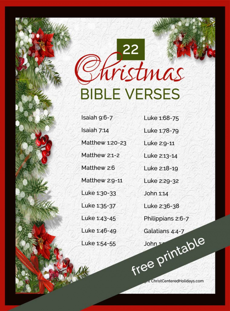 Christmas Bible Verses (Free Printable) - Christ Centered Holidays