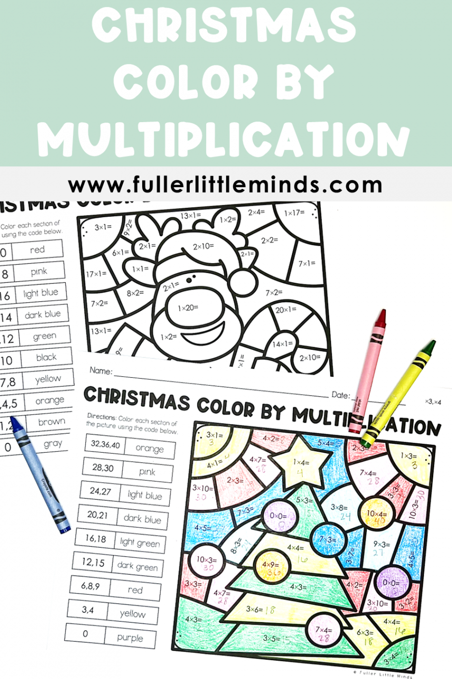 Christmas Color By Code Multiplication Facts — Fuller Little Minds