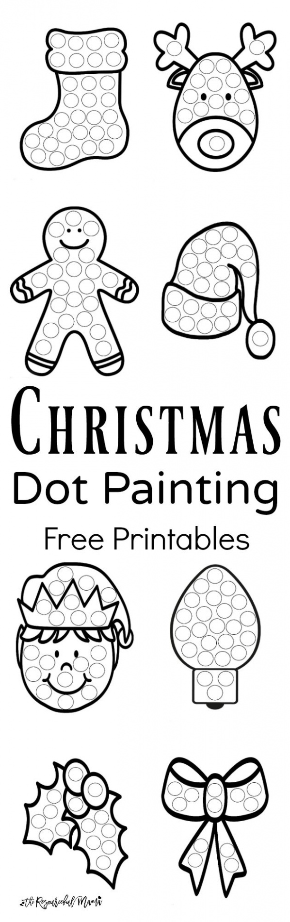 Christmas Dot Painting Free Printables  Preschool christmas