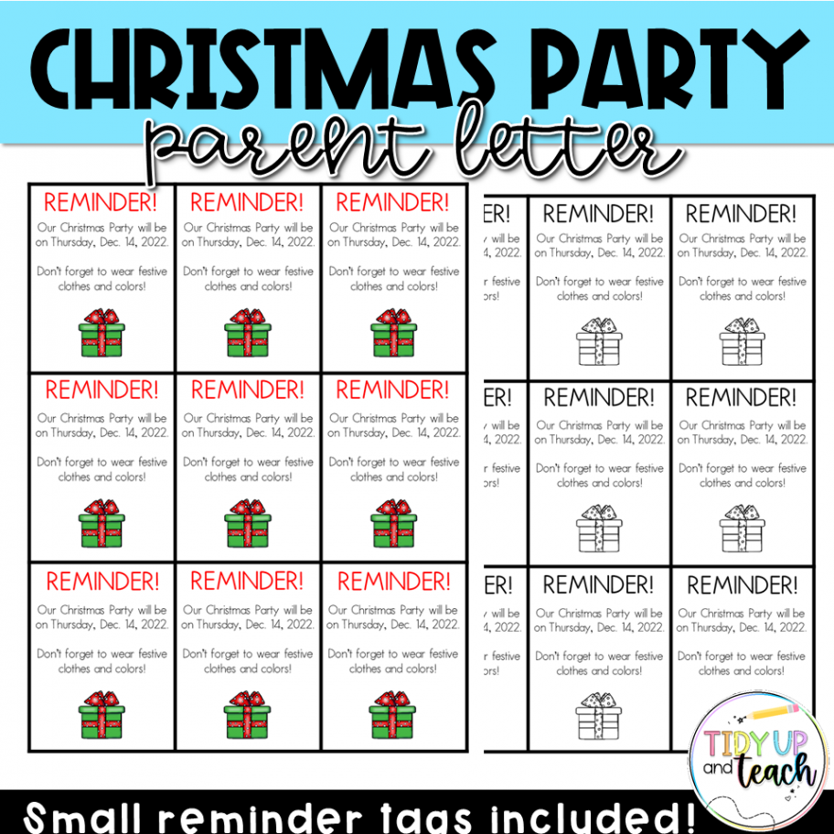 Christmas Party Letter for Parents  Made By Teachers