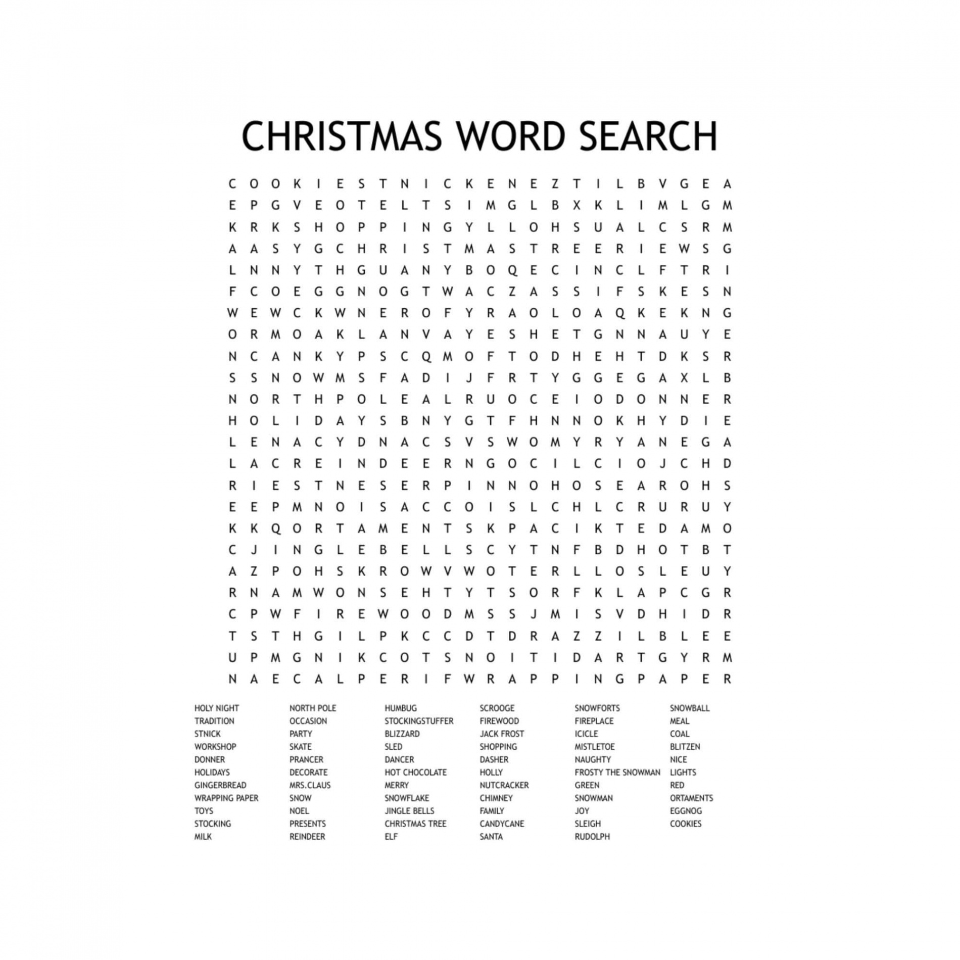 Christmas Word Search Printable Download PDF Instant Digital