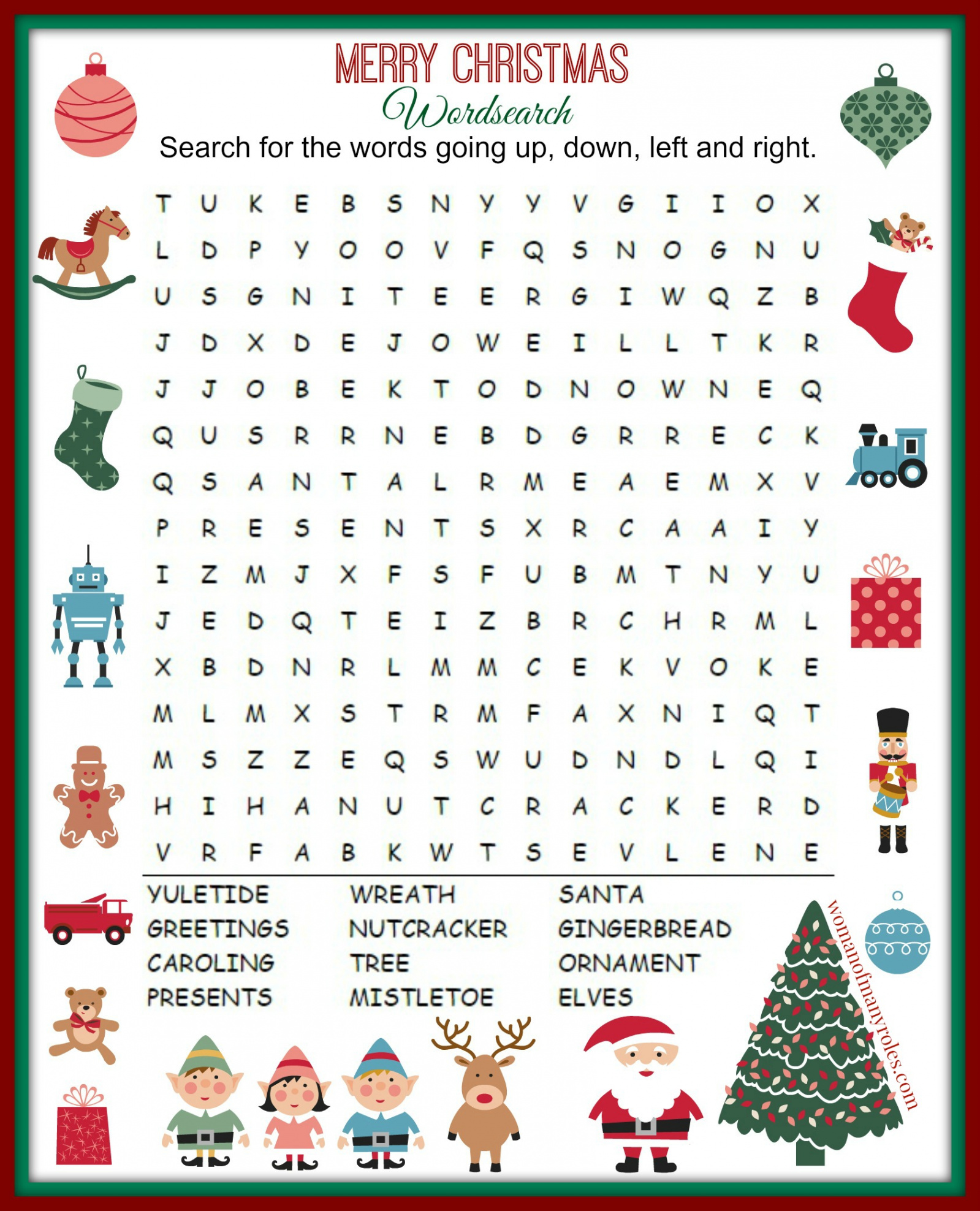 Christmas Word Search Printable :