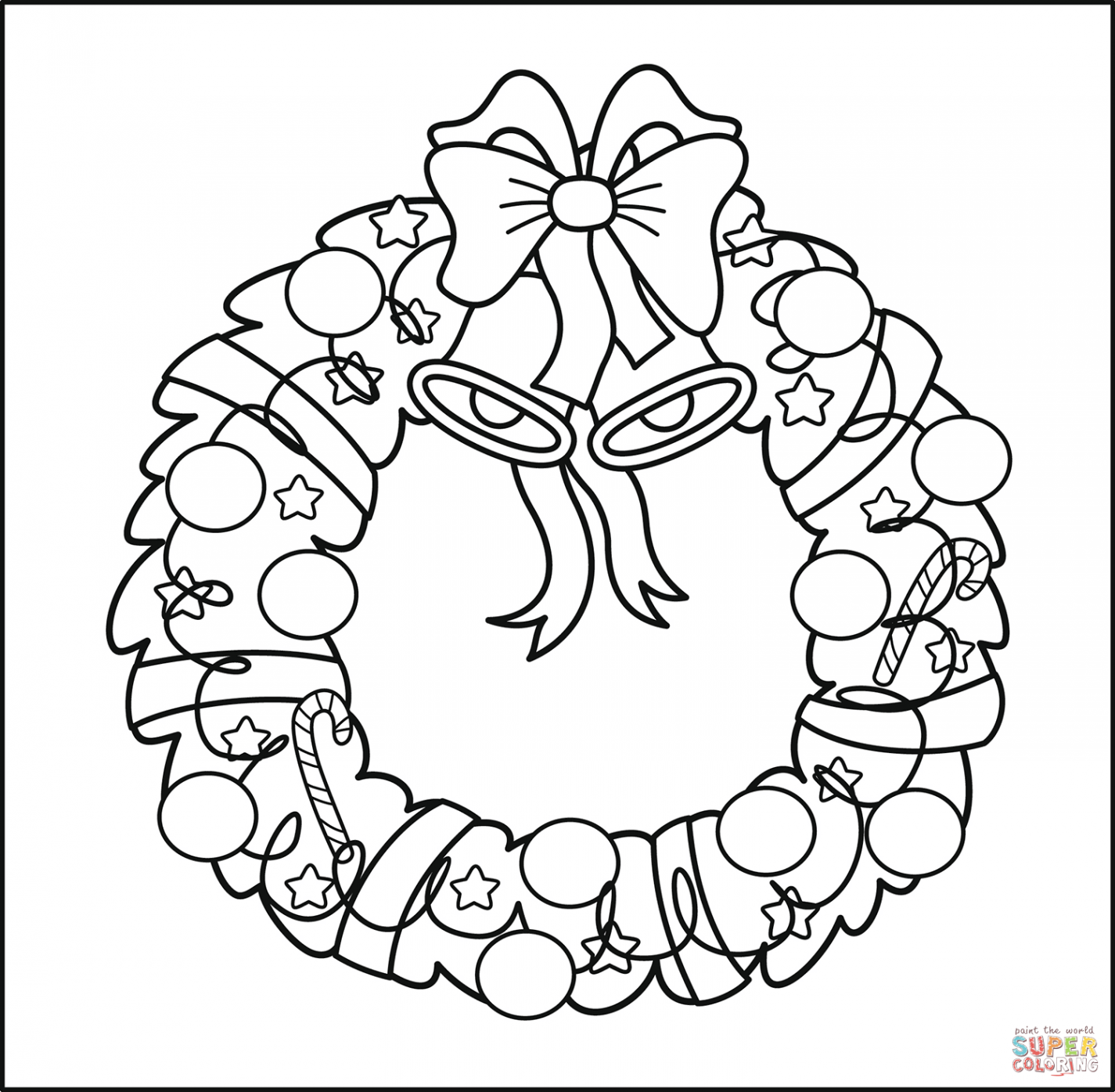 Christmas Wreath coloring page  Free Printable Coloring Pages