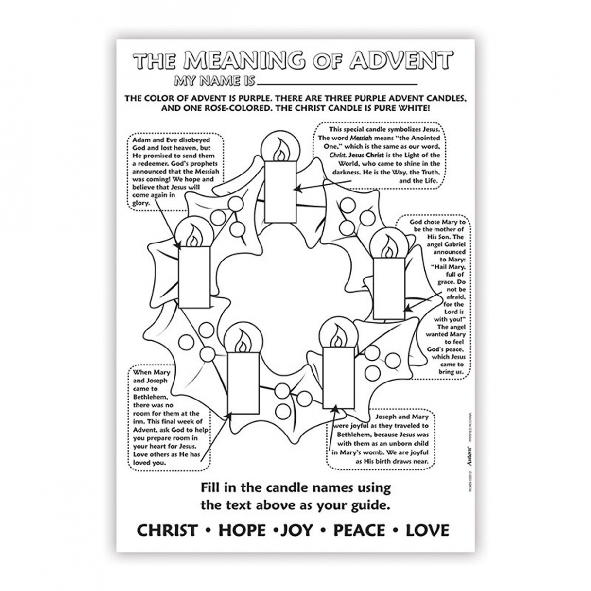 Color Your Own Poster - The Meaning of Advent - /pk - Living Grace