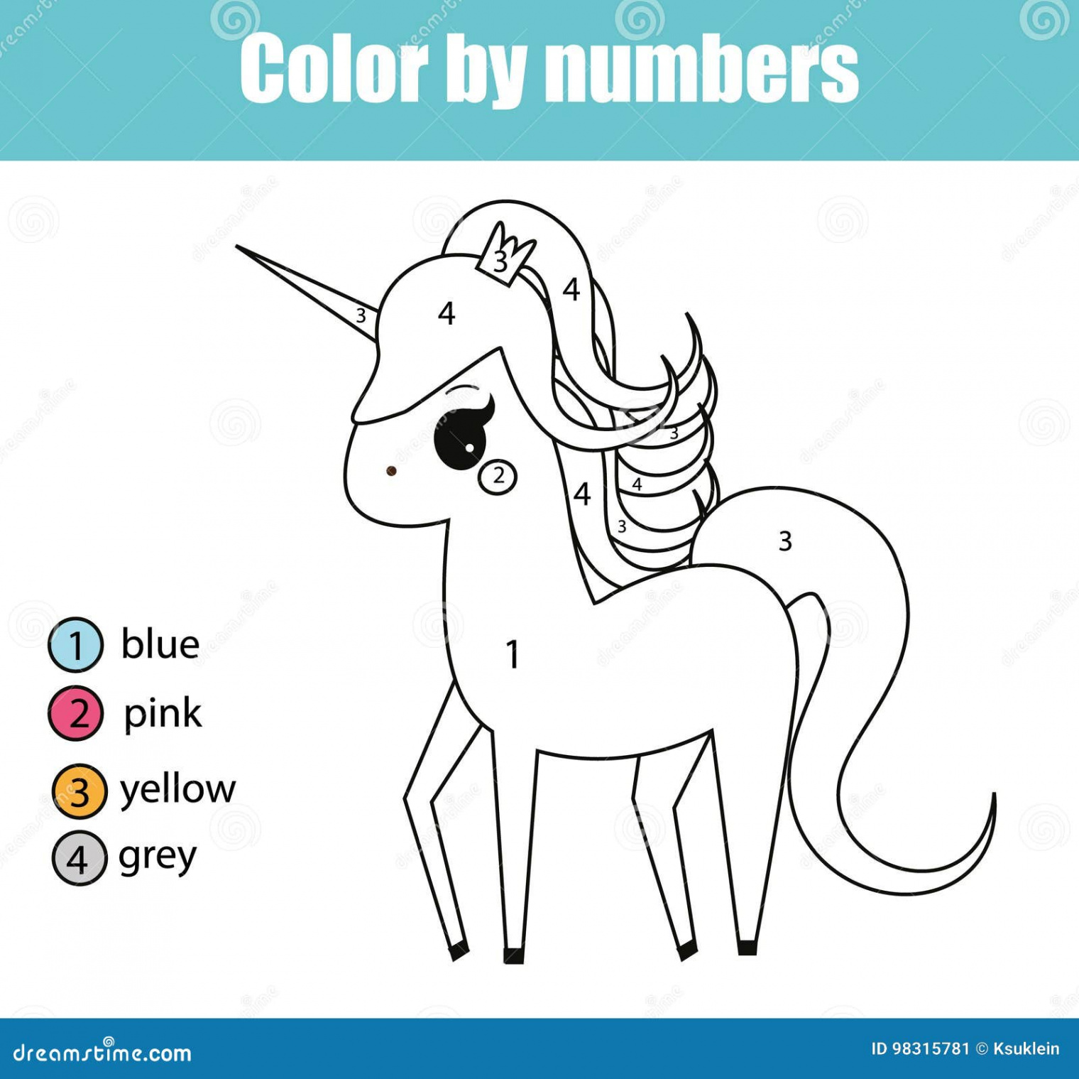 Coloring Page with Unicorn Character