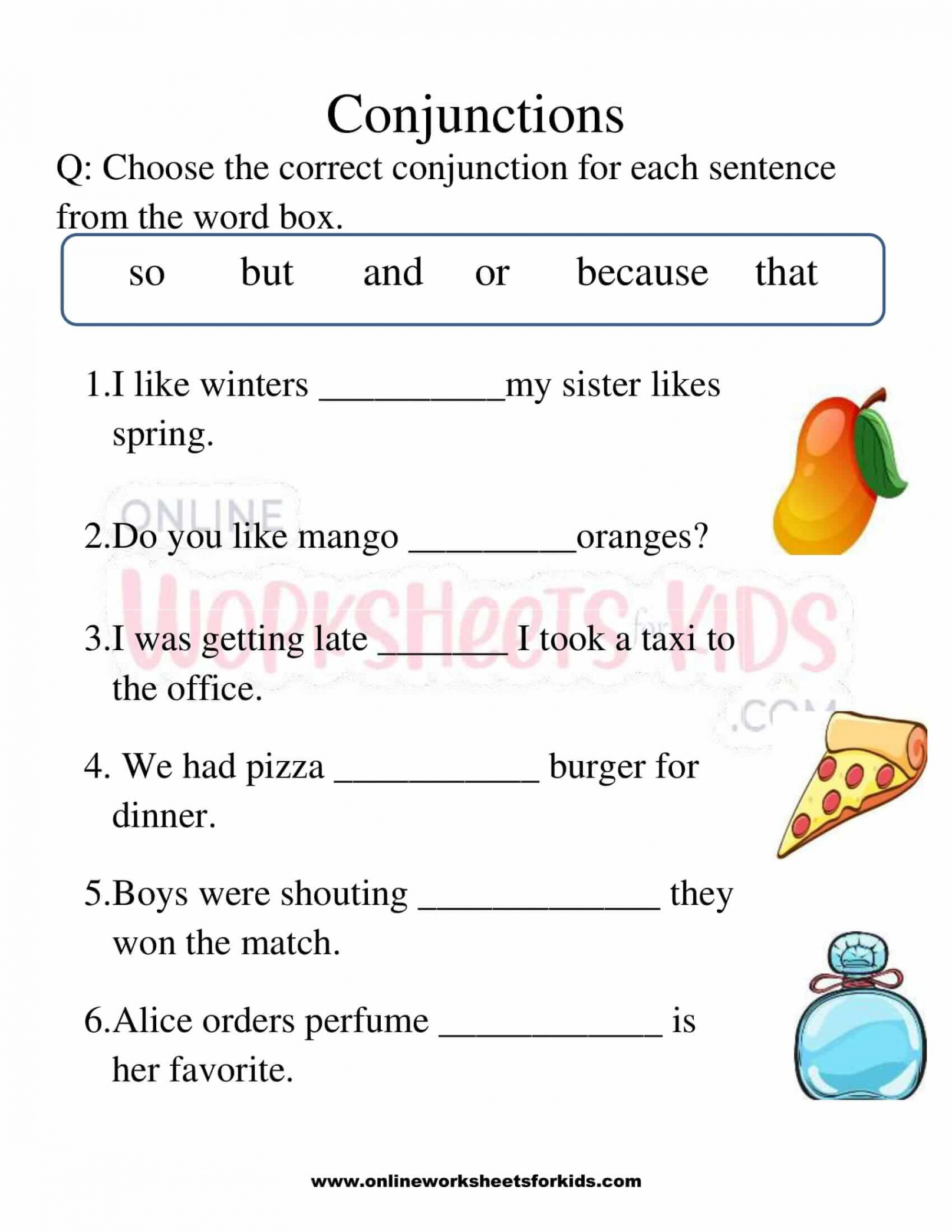 Conjunction Worksheets st Grade