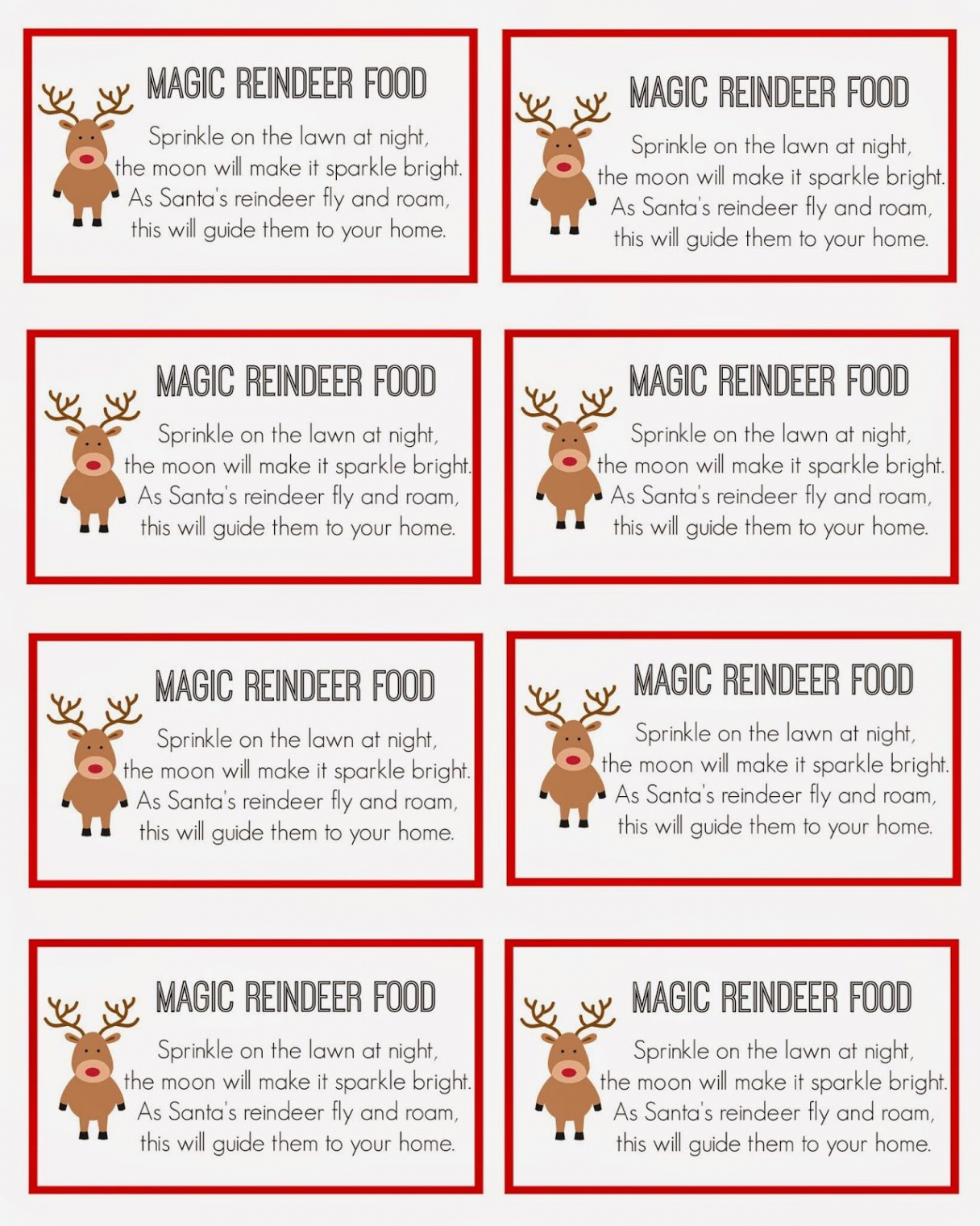 Create magical moments with these reindeer food tags