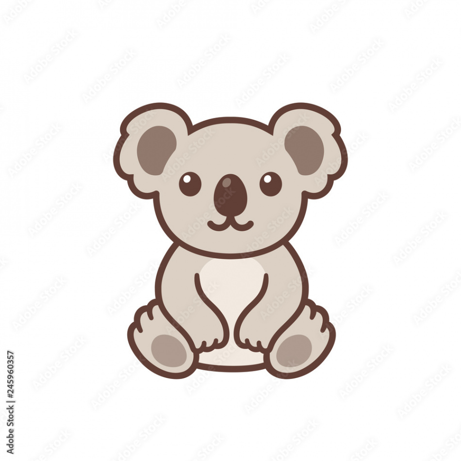 Cute cartoon koala Stock-Vektorgrafik  Adobe Stock