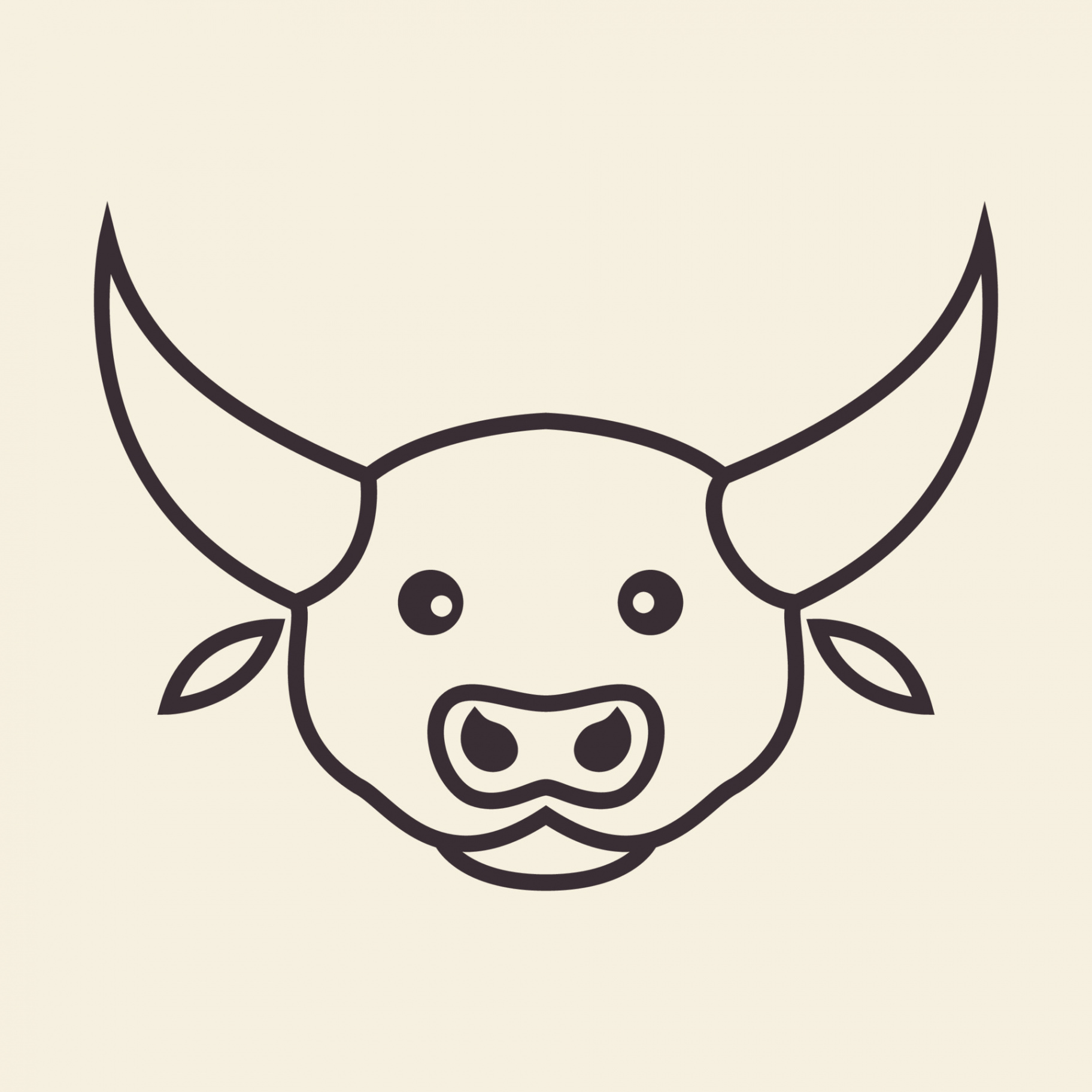 cute face buffalo hipster logo design vector graphic symbol icon