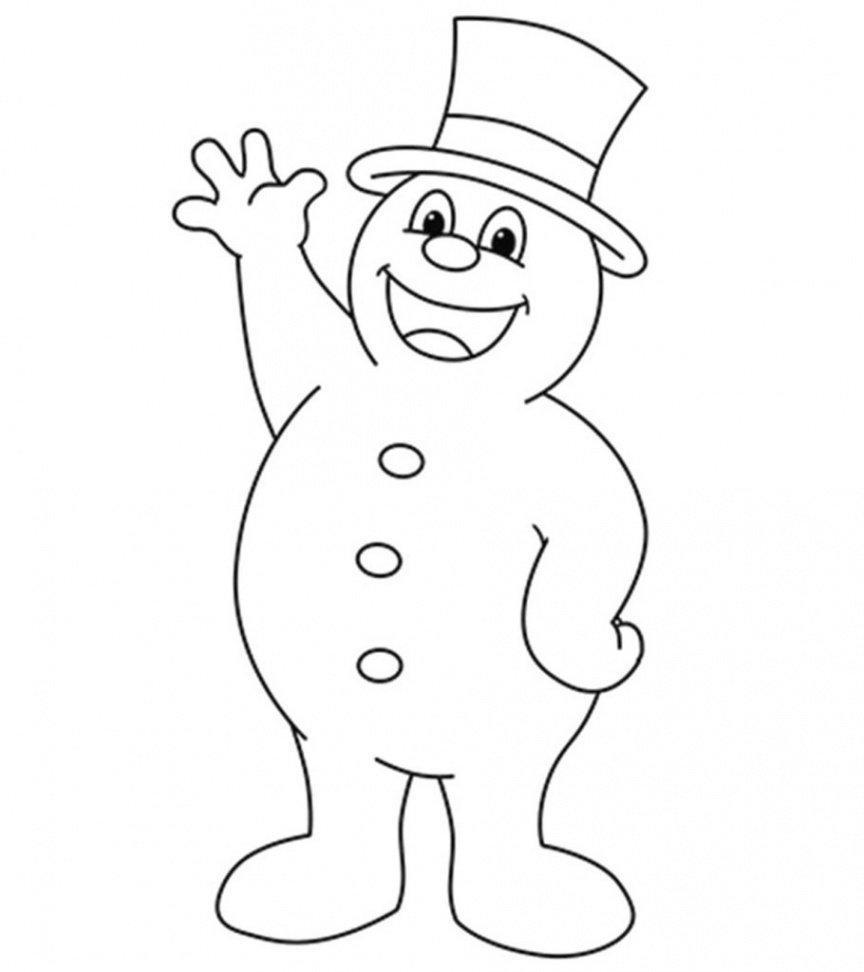 Cute Frosty The Snowman Coloring Pages For Toddlers