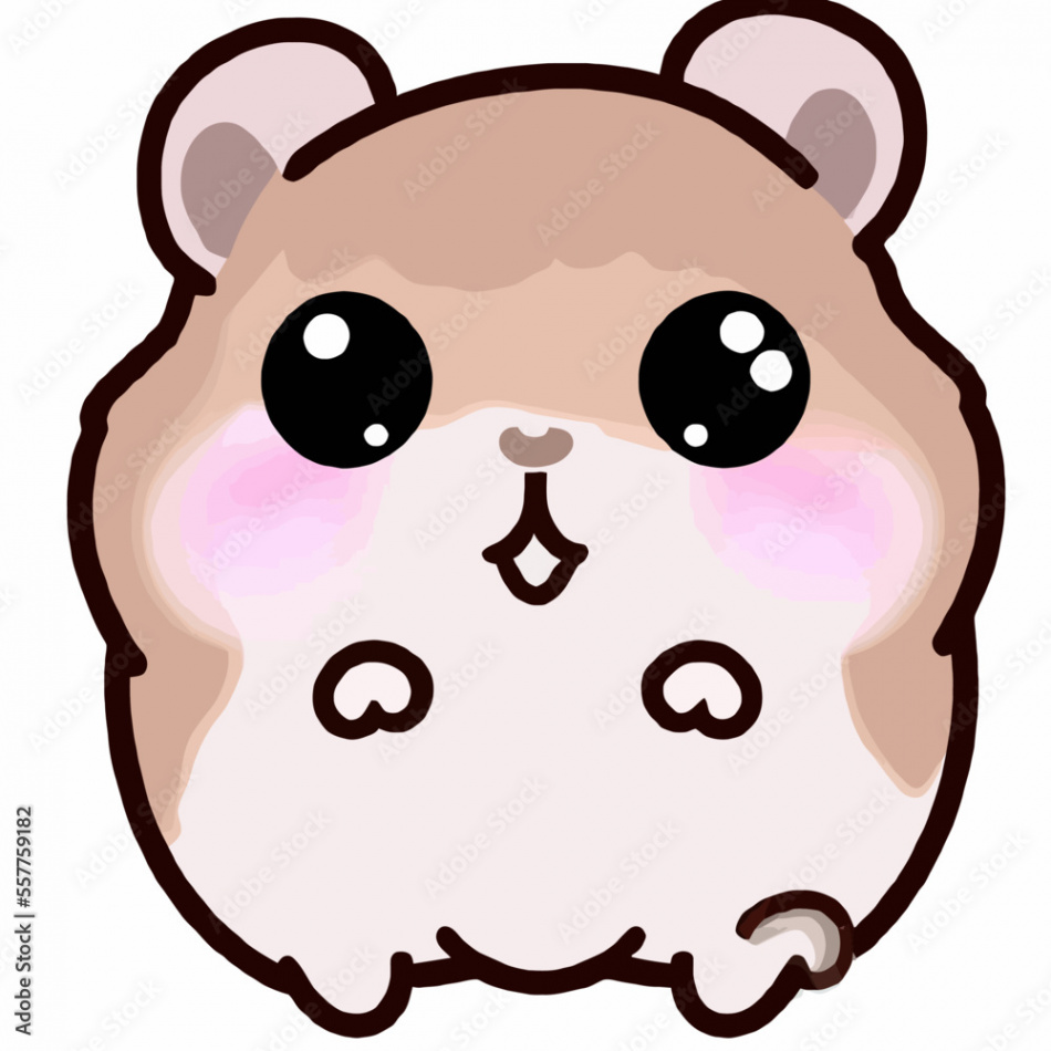 Cute Hamster illustration Hamster kawaii chibi vector drawing
