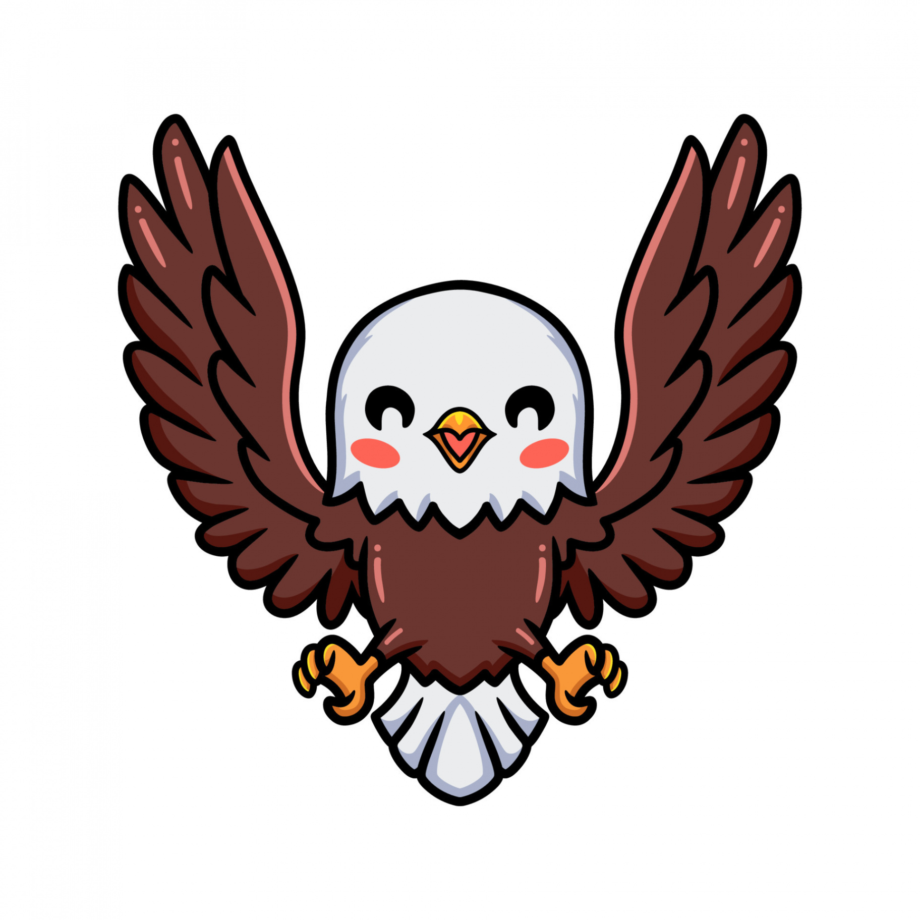 Cute little eagle cartoon flying  Vector Art at Vecteezy