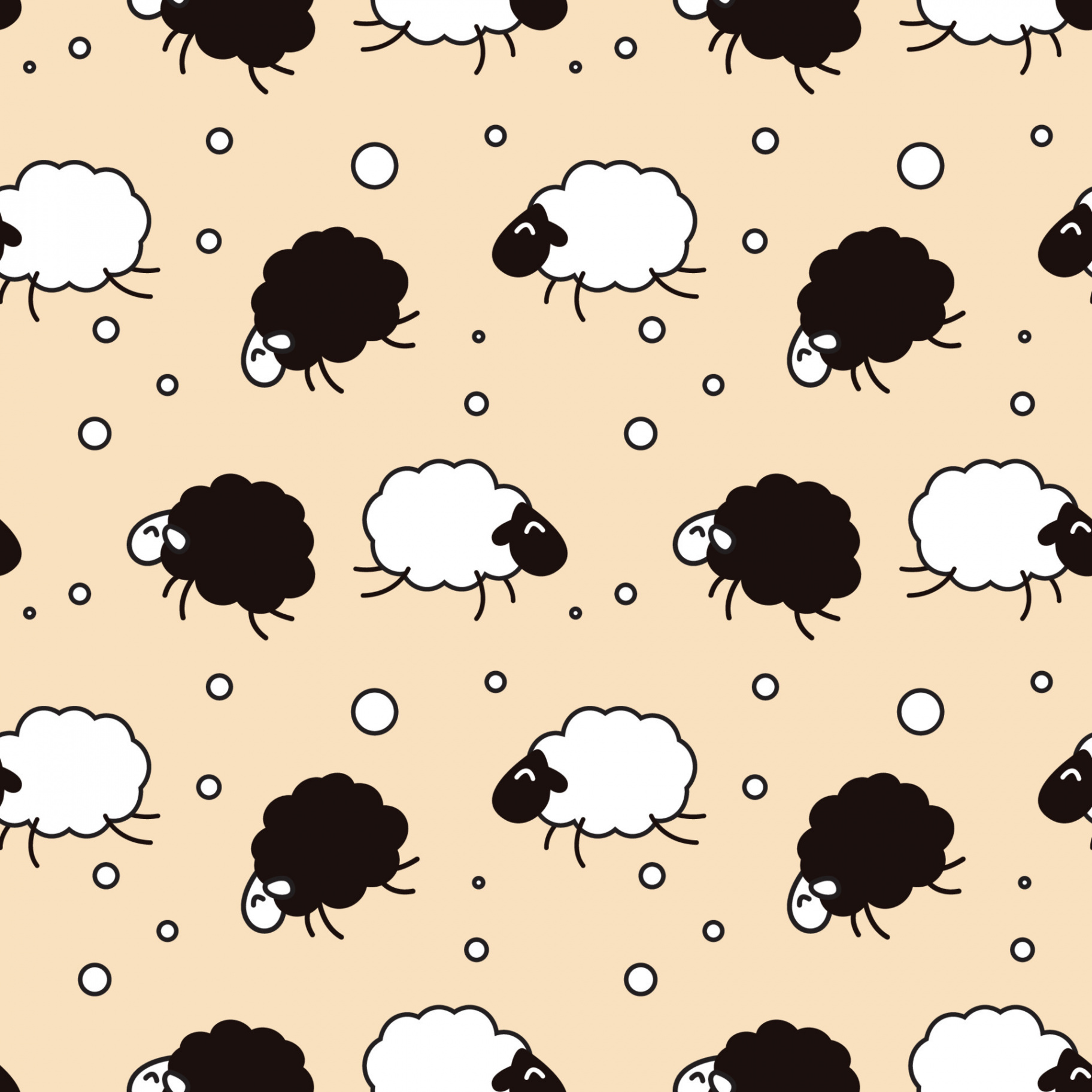 cute sheep comic seamless pattern background  Vector Art at