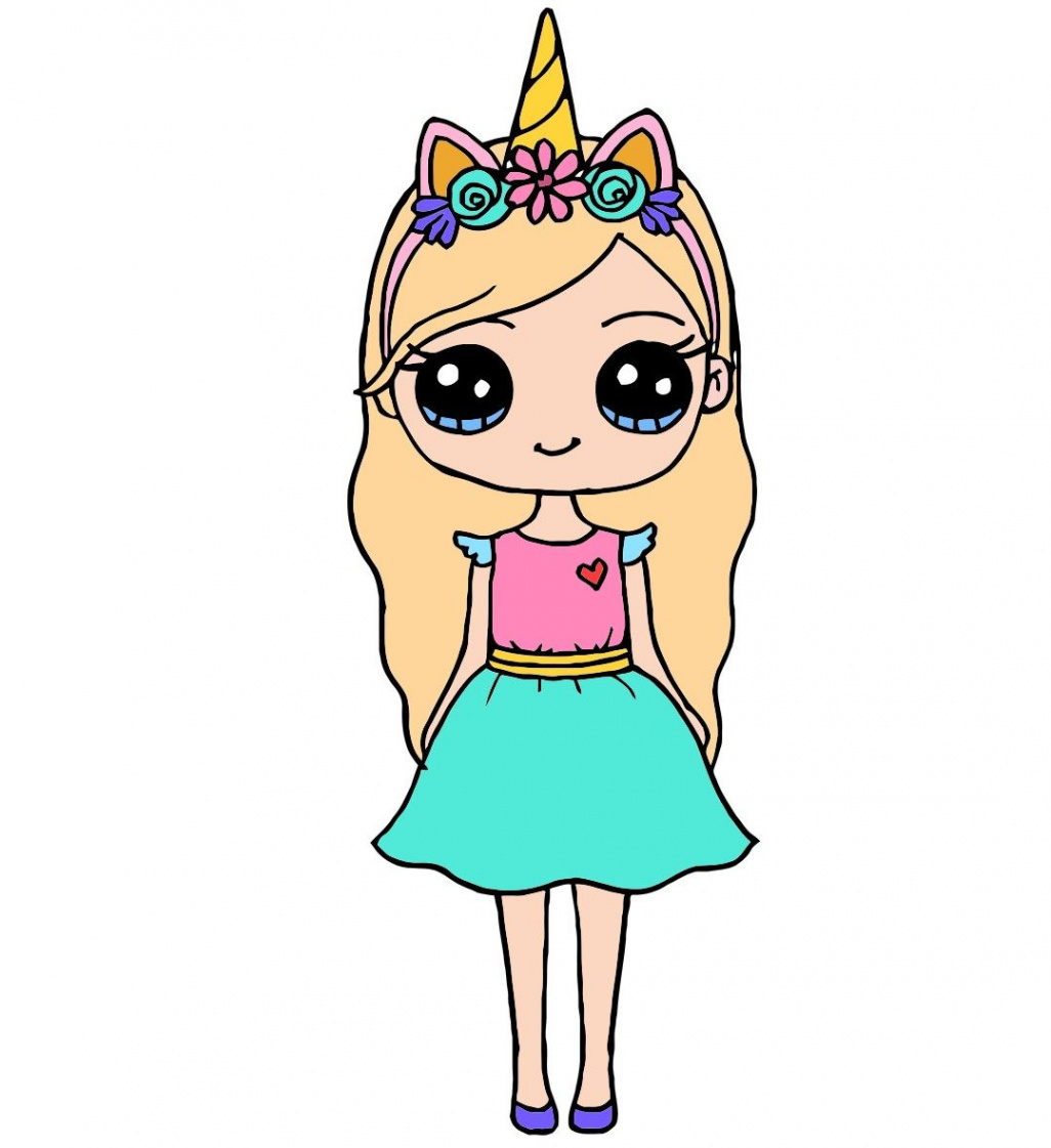 Cute Unicorn girl🦄💞  Cute girl drawing, Chibi girl drawings