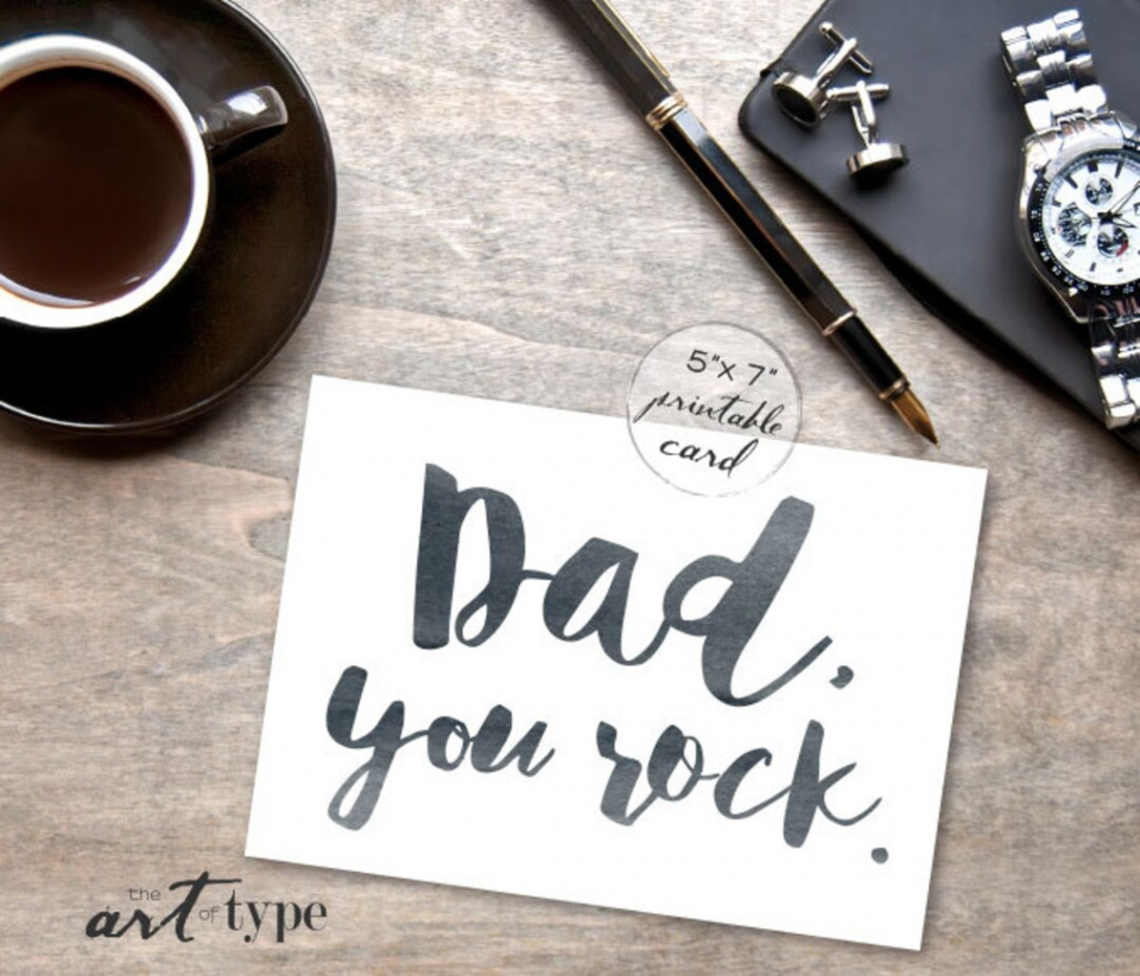 Dad You Rock Birthday Day Card INSTANT Download x PRINTABLE - Etsy