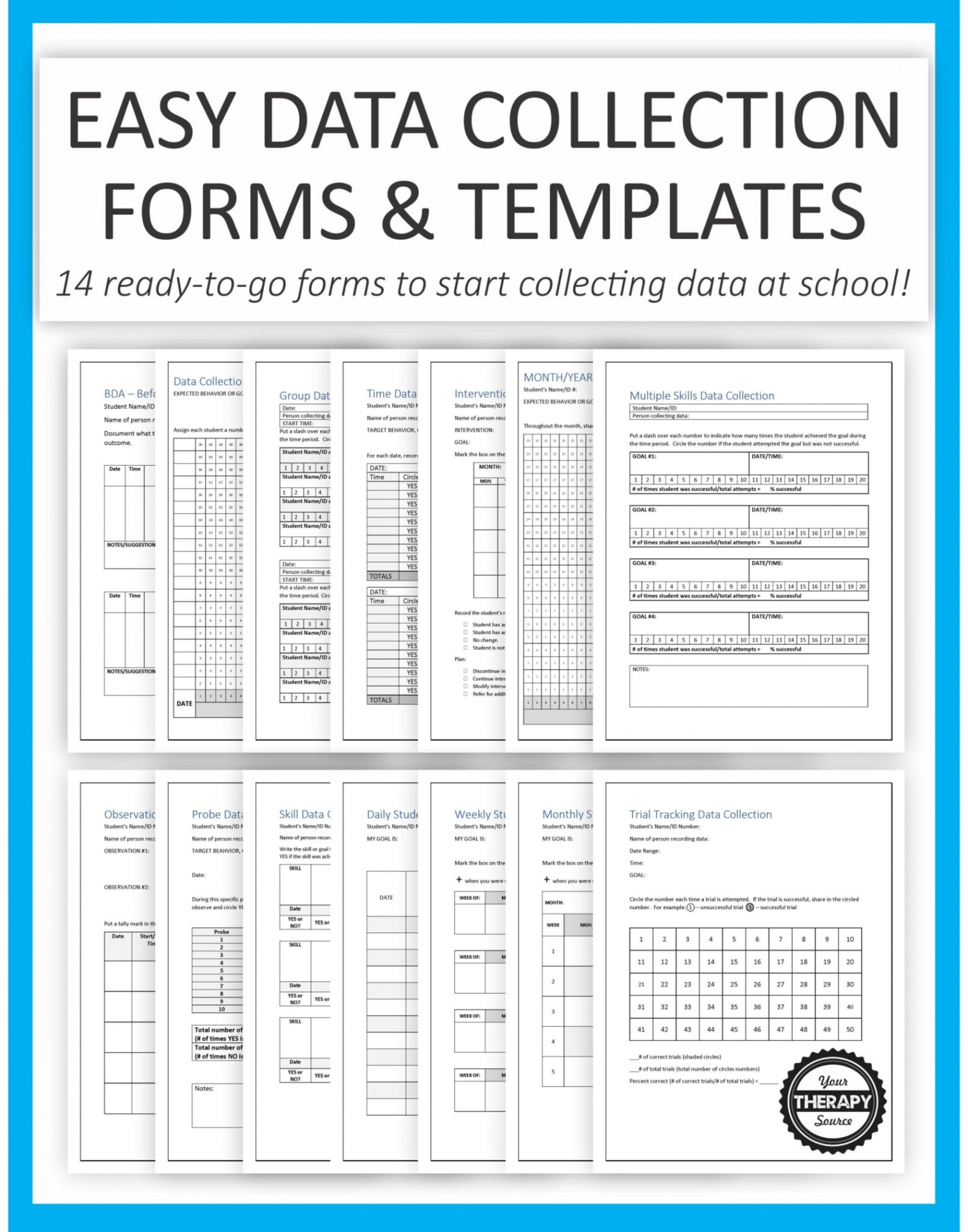 Data Collection for Special Education Templates - EASY