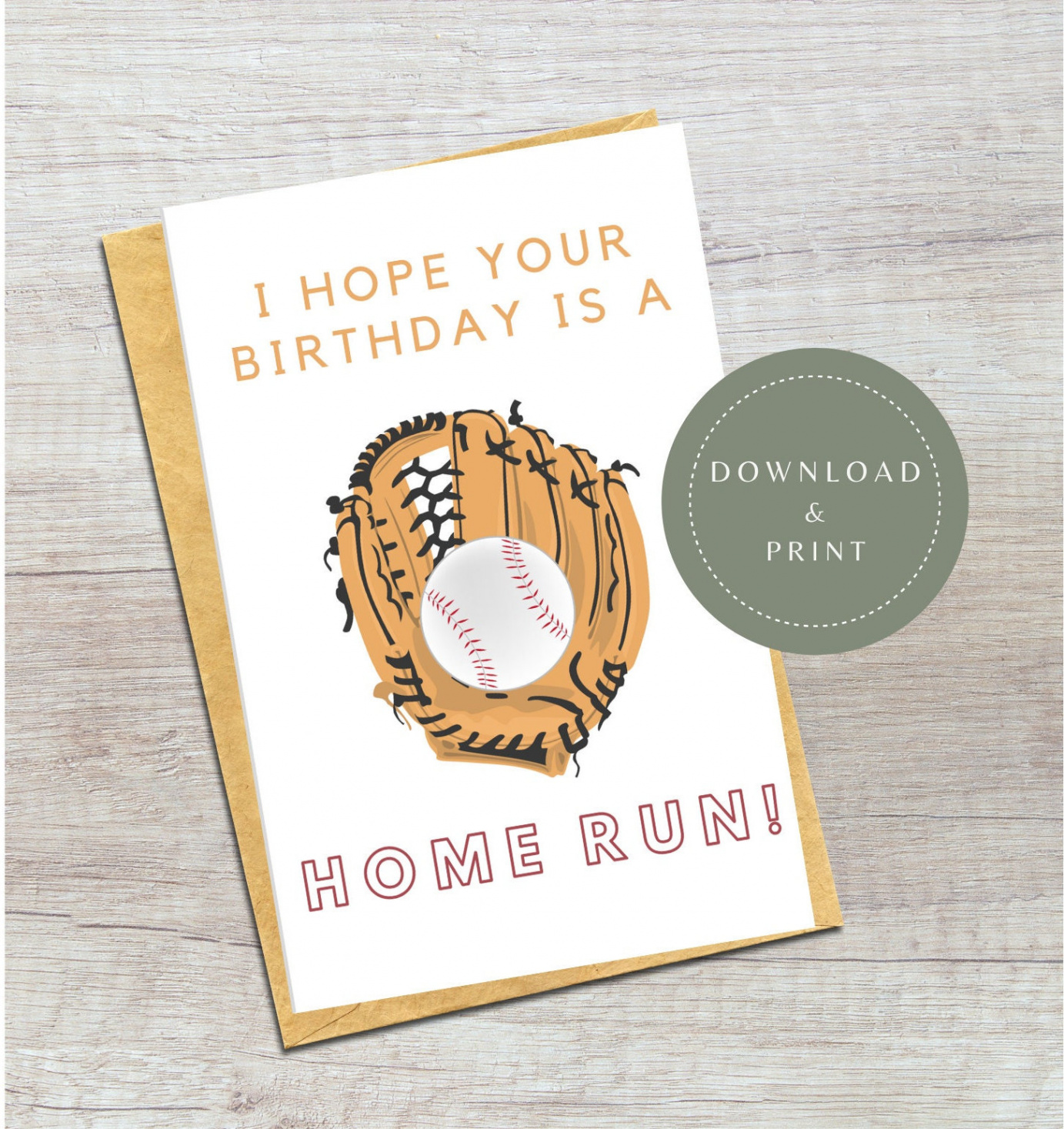 Digital Birthday Card Printable Baseball Themed Birthday - Etsy UK