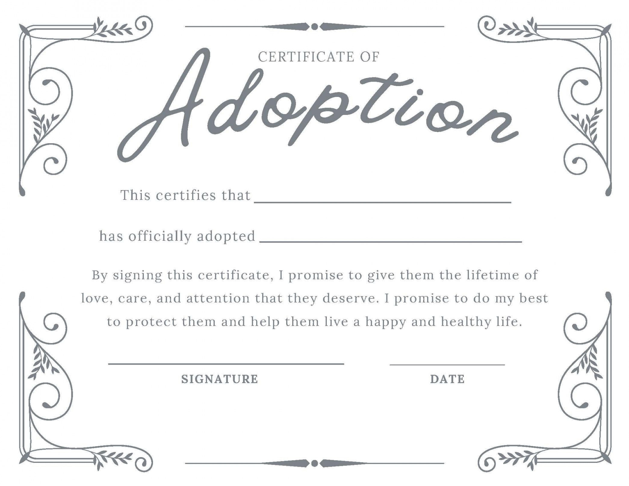 DIGITAL DOWNLOAD Adoption Certificate vintage - Etsy UK in