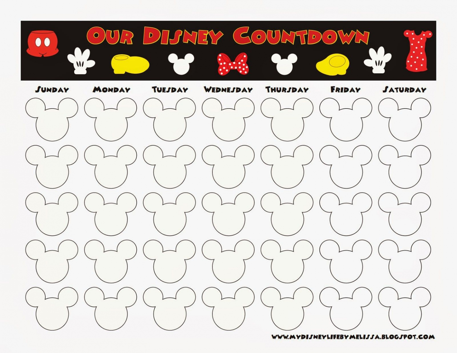 Disney countdown calendar, Disney countdown calendar printable