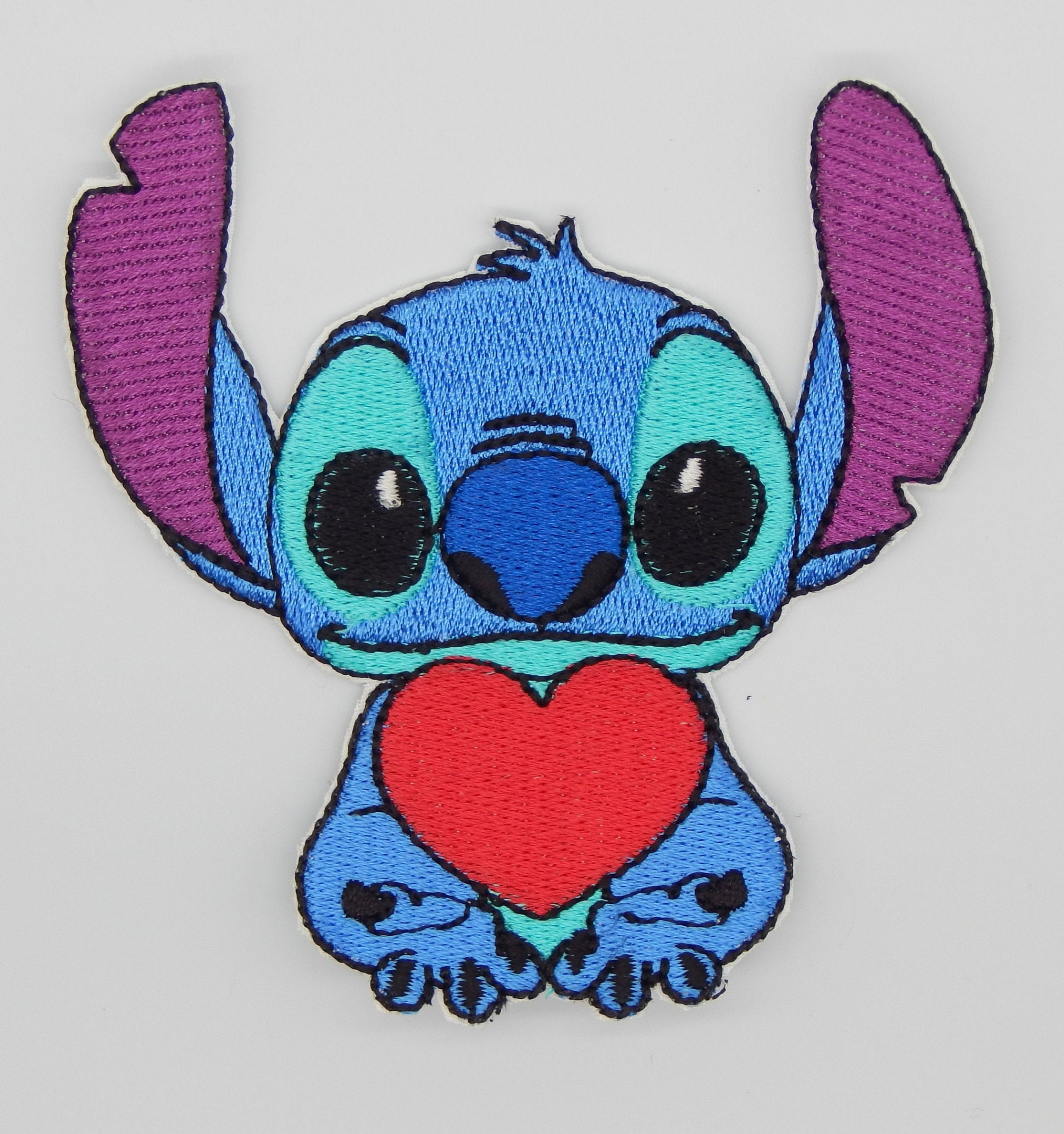 Disney Inspired Valentine Stitch Heart Embroidered Iron On Patch