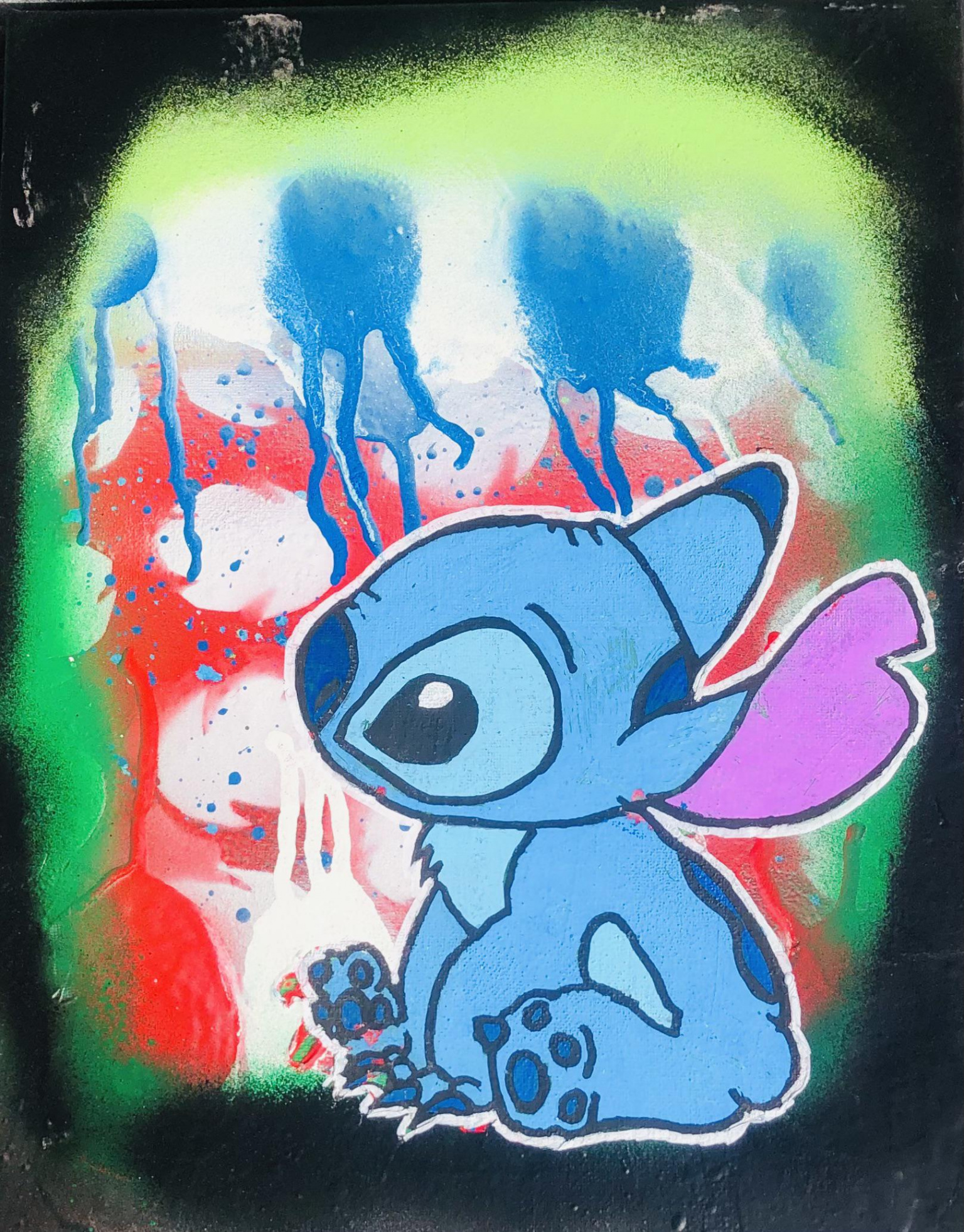 Disney stitch spray paint graffiti art : r/disney