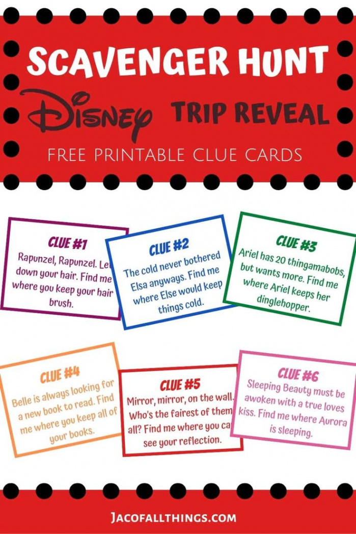 Disney Trip Reveal Scavenger Hunt (Free printable!)  Disney trip