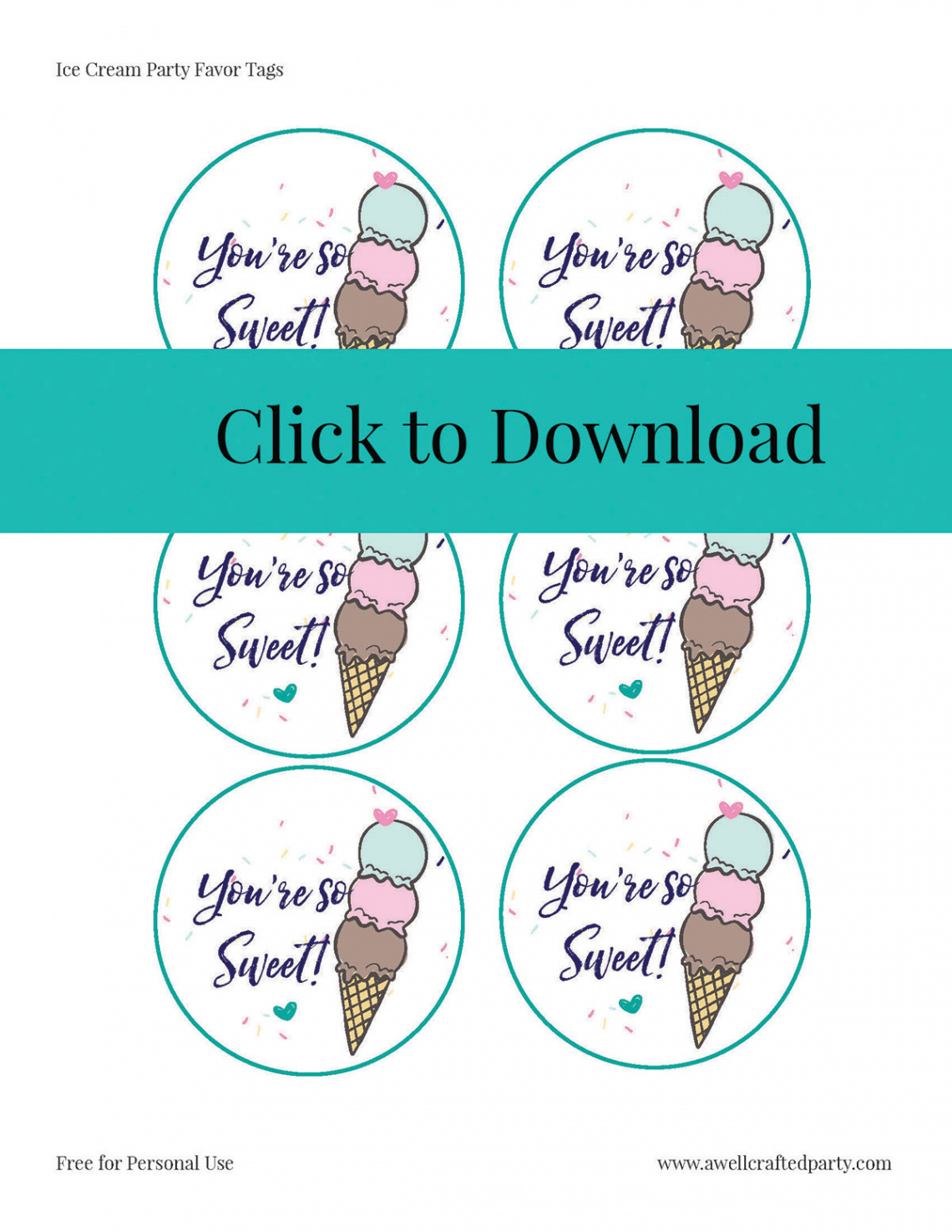 DIY Ice Cream Party + Free Printables – A Well Crafted Party