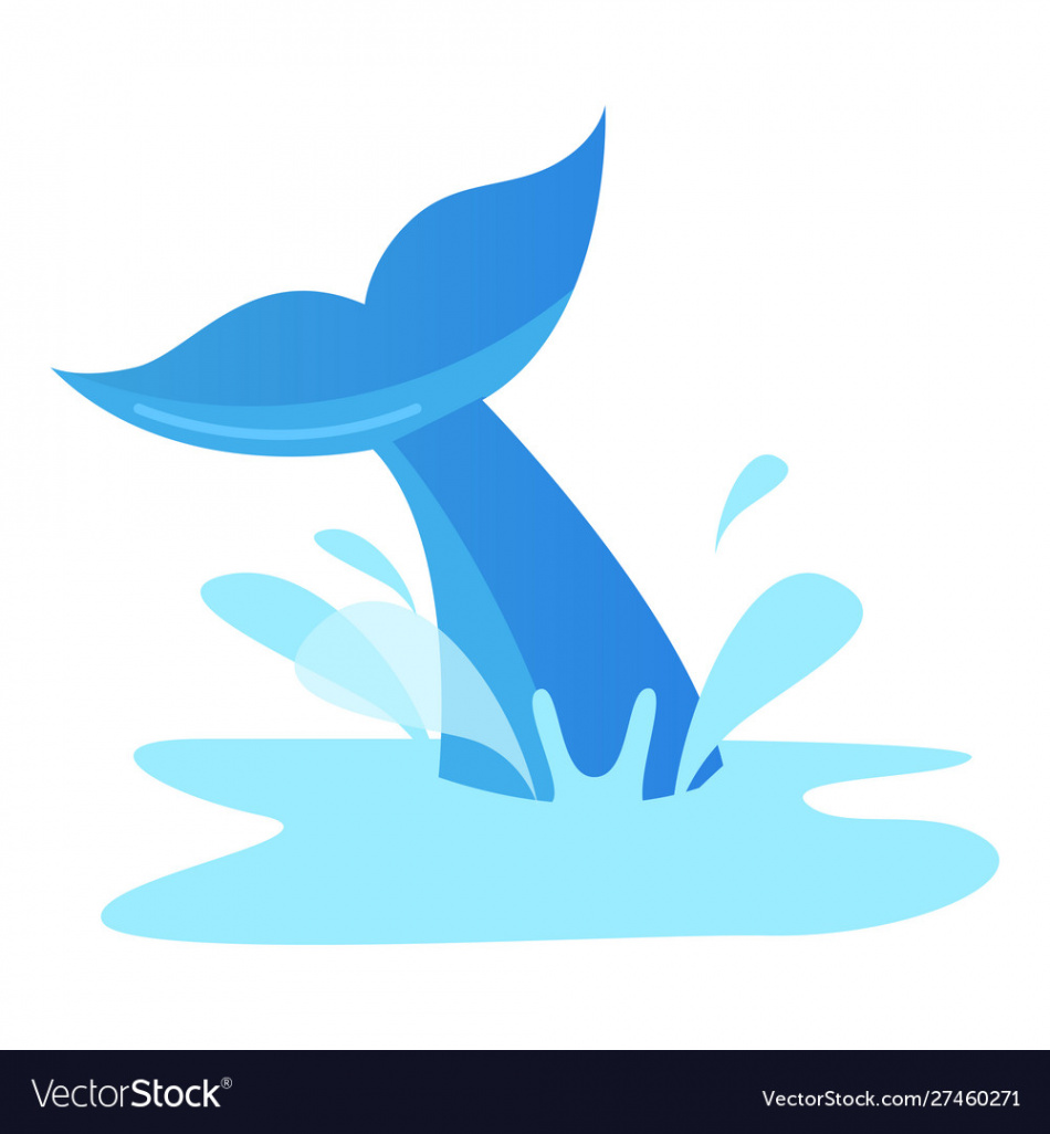 Dolphin tail out water with splashing Royalty Free Vector