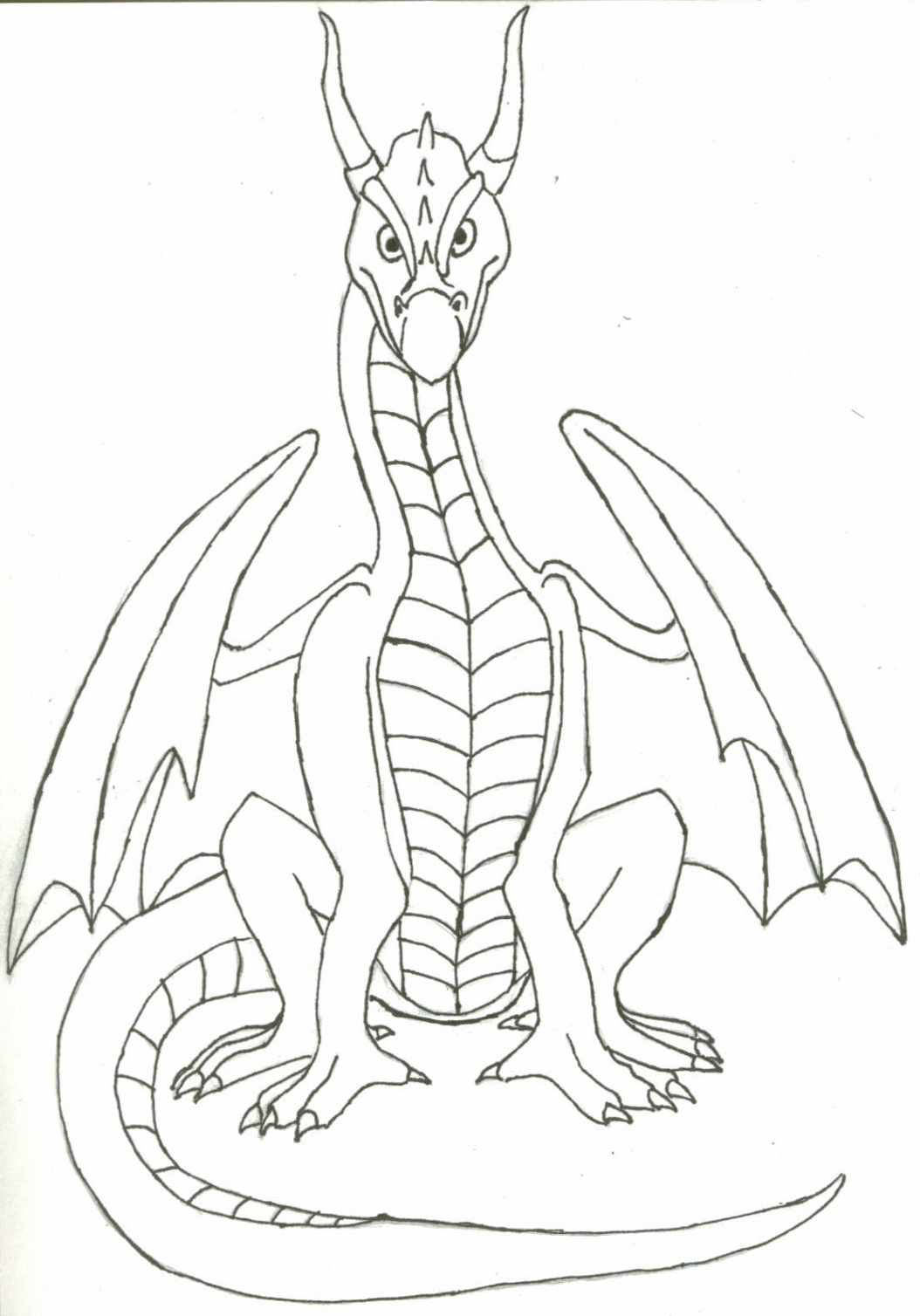 Dragon front view by The-Blue-Dragon on DeviantArt